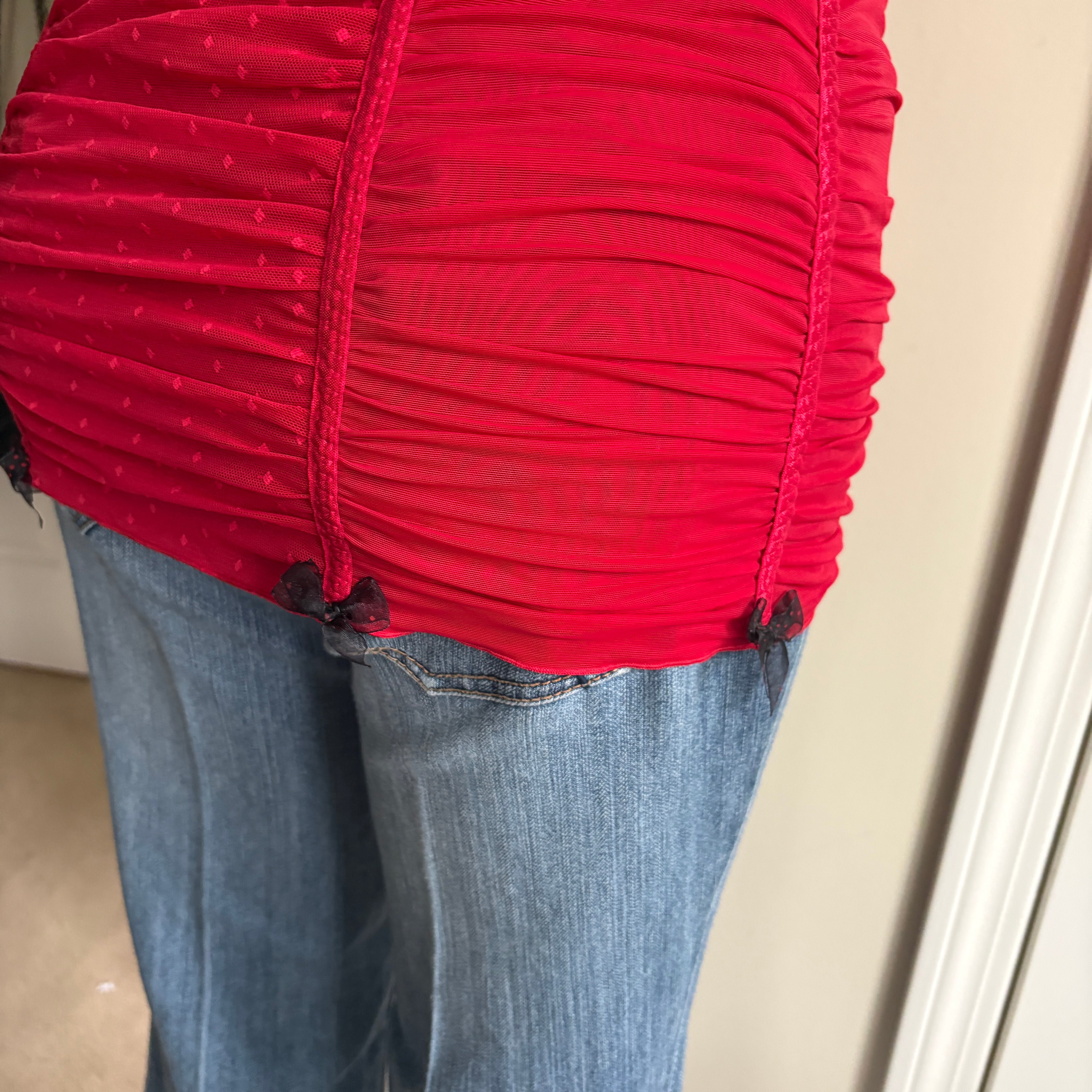 00s Jezebel red bustier lingerie top (size M)