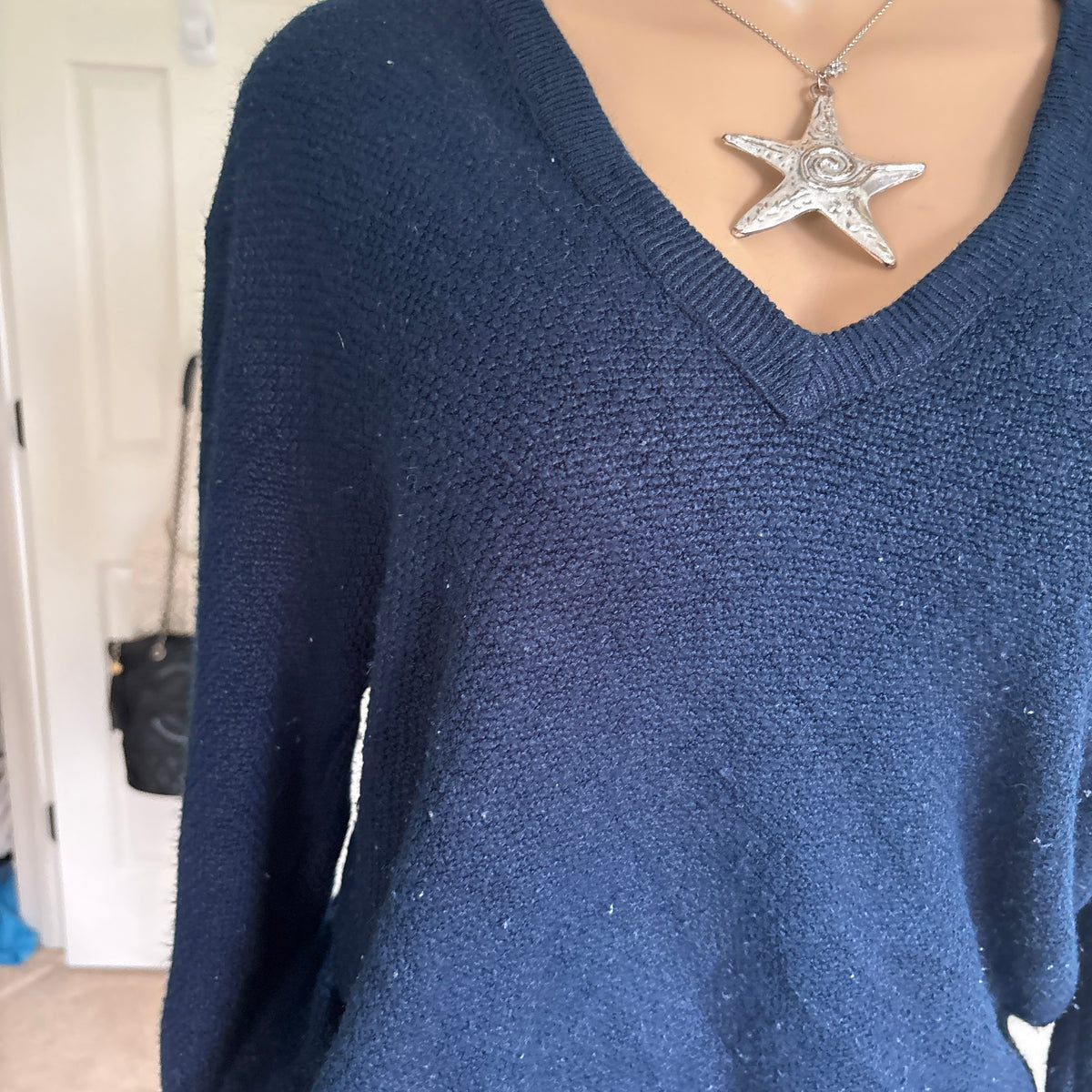 00s Christian Dior embroidered navy blue sweater (size L)