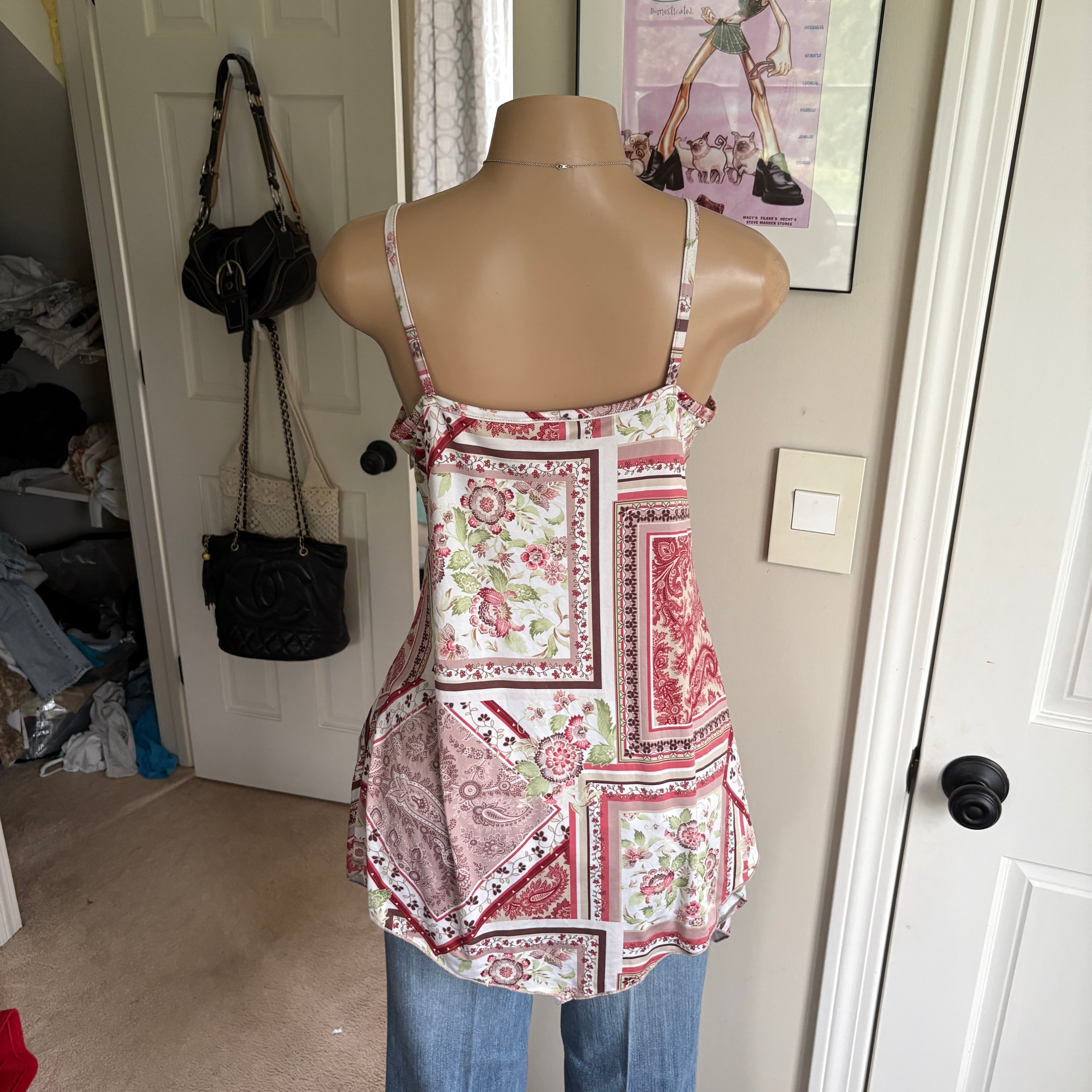 00s floral paisley boho cami (size XL)