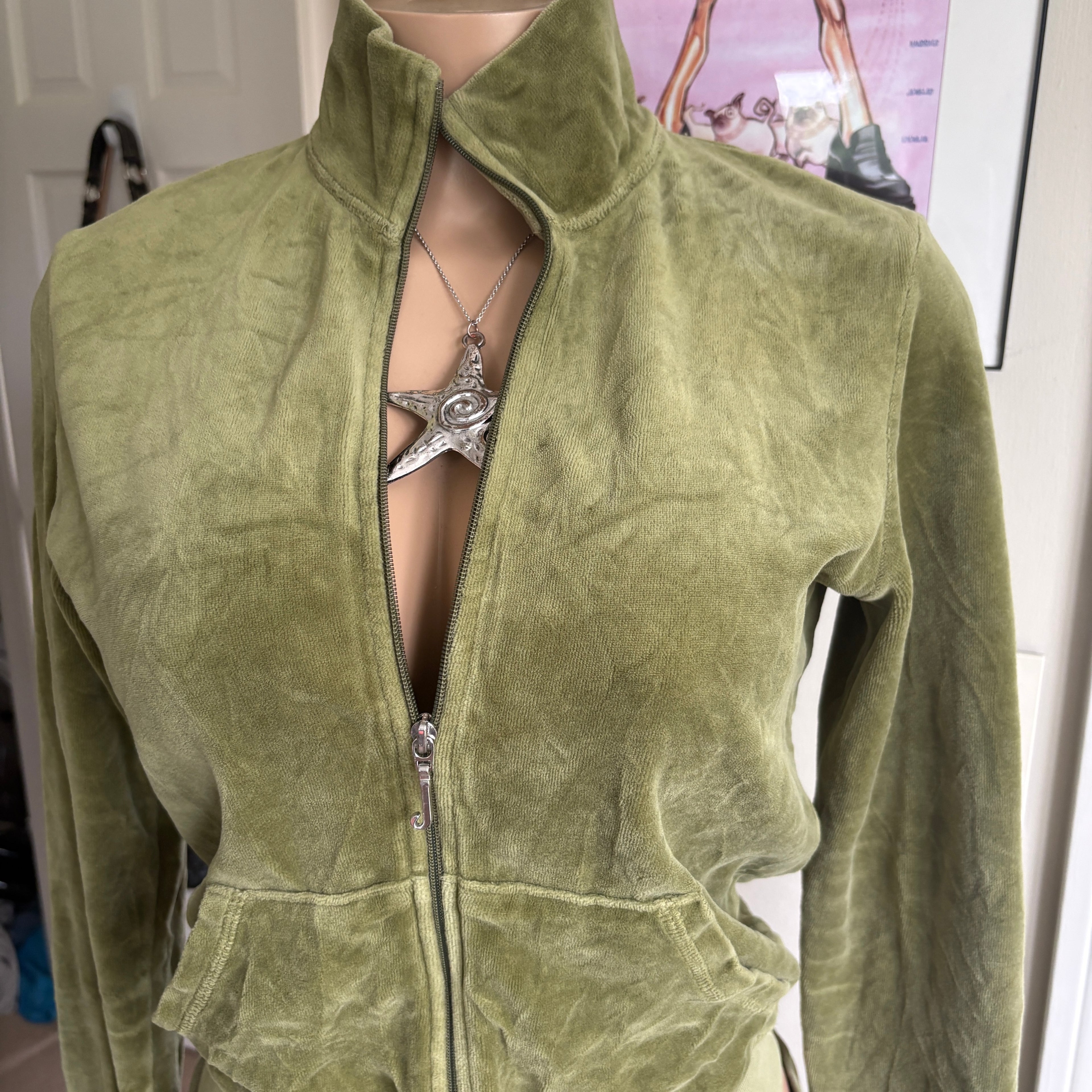 00s Juicy Couture green tracksuit set (size S)