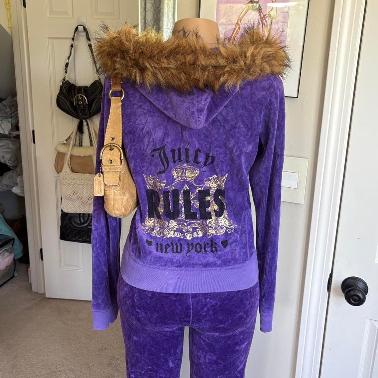 00s Juicy Couture purple scottie dog tracksuit set (size S)