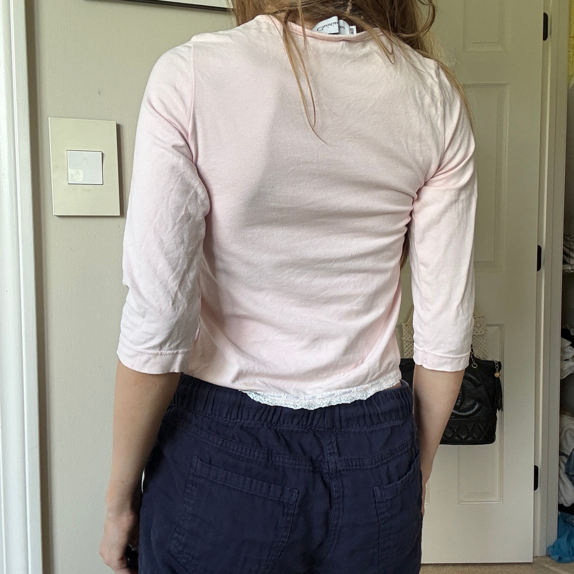 00s Christian Dior baby pink maltese dogs top (size XS)