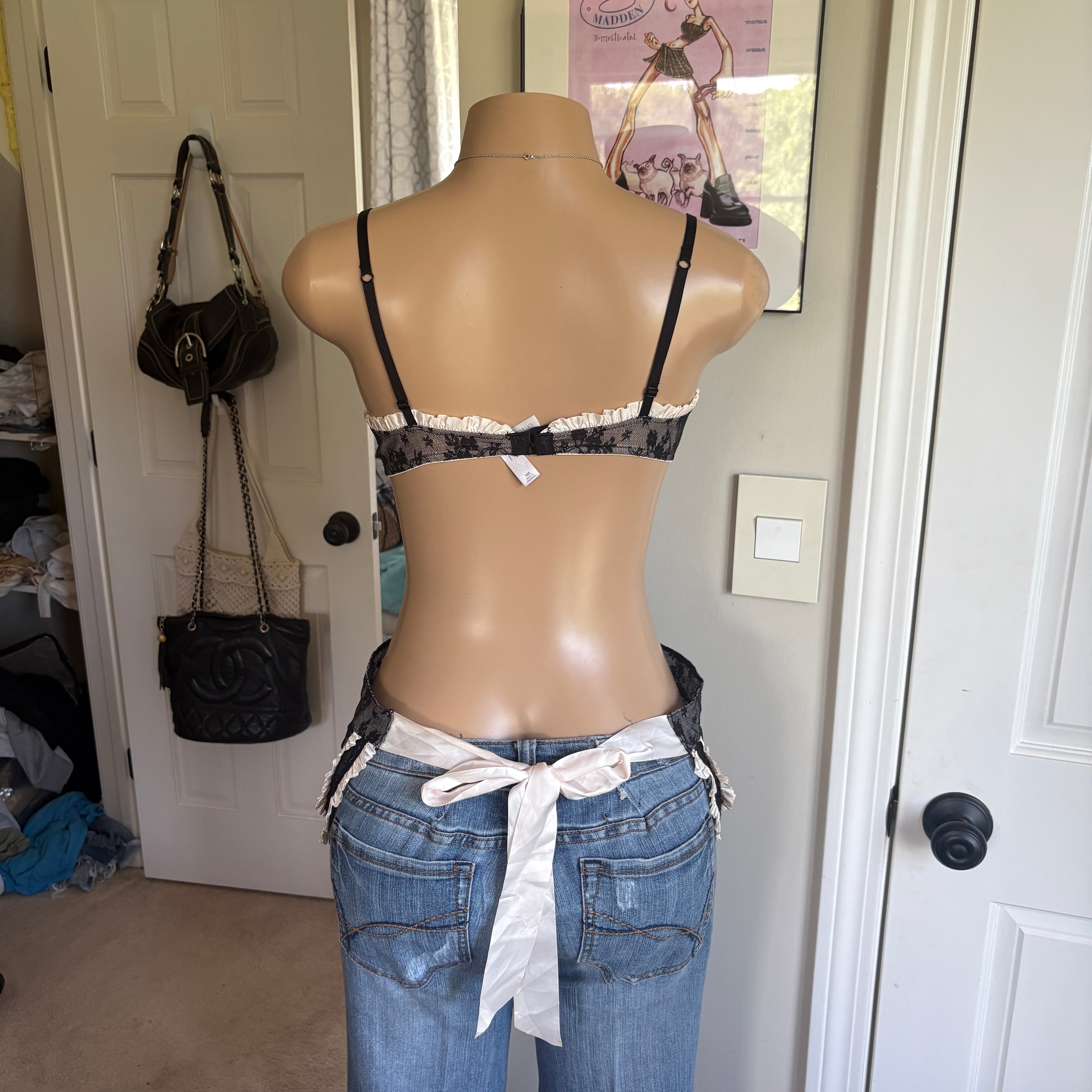 00s Victoria's Secret french maid lingerie top (size 36B)