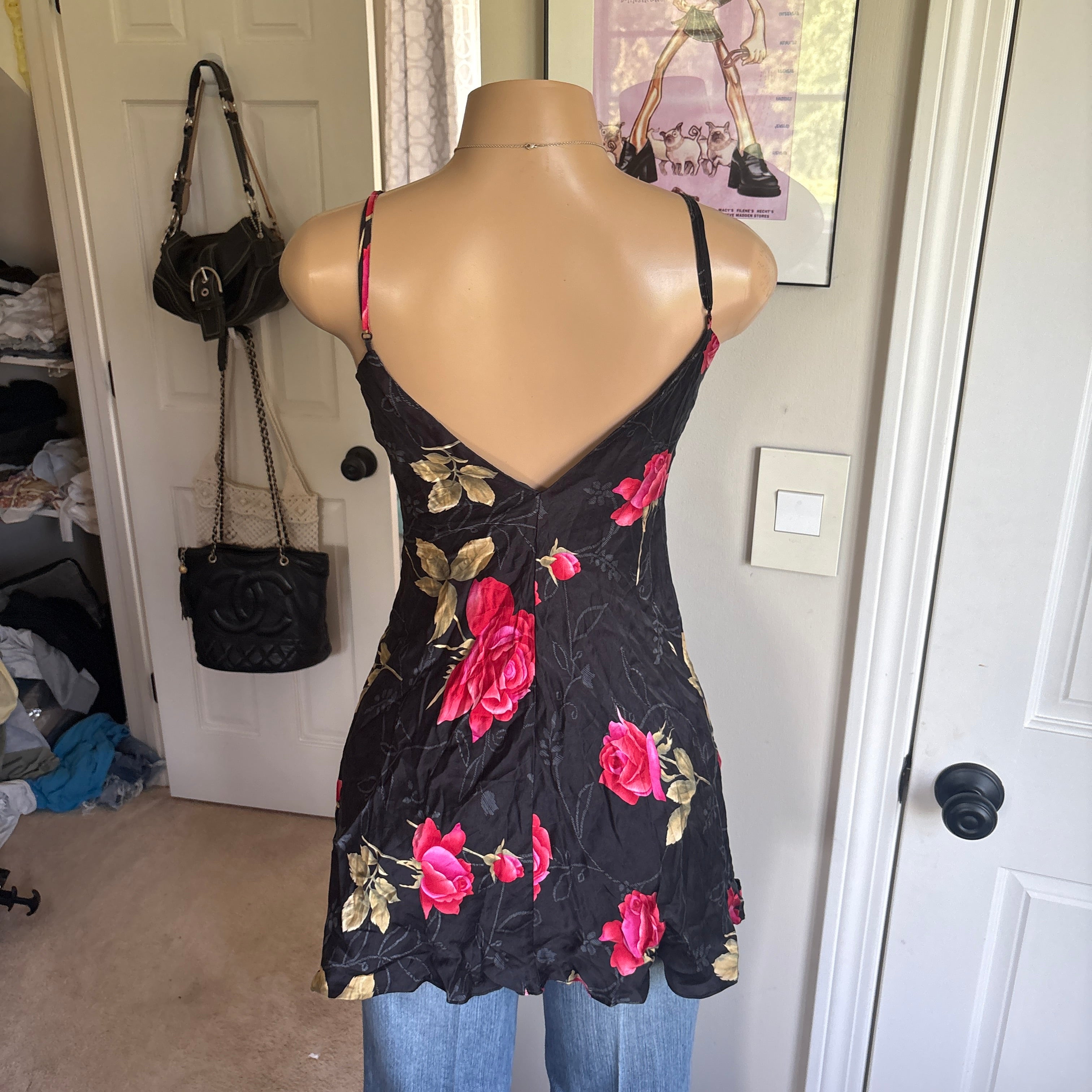 00s Victoria's Secret silk floral cami slip top (size s)
