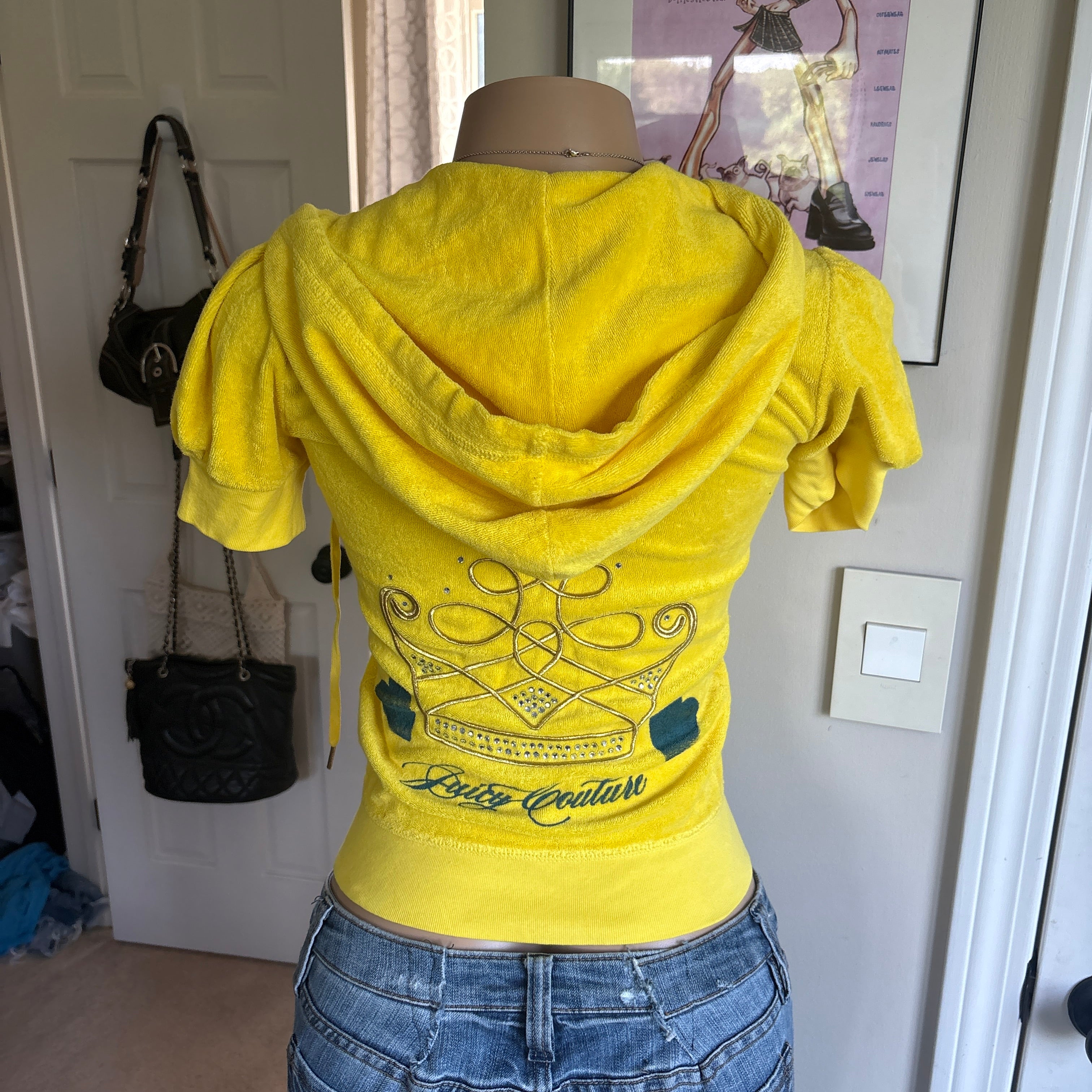 00s vintage Juicy Couture yellow track zip hoodie (size S)