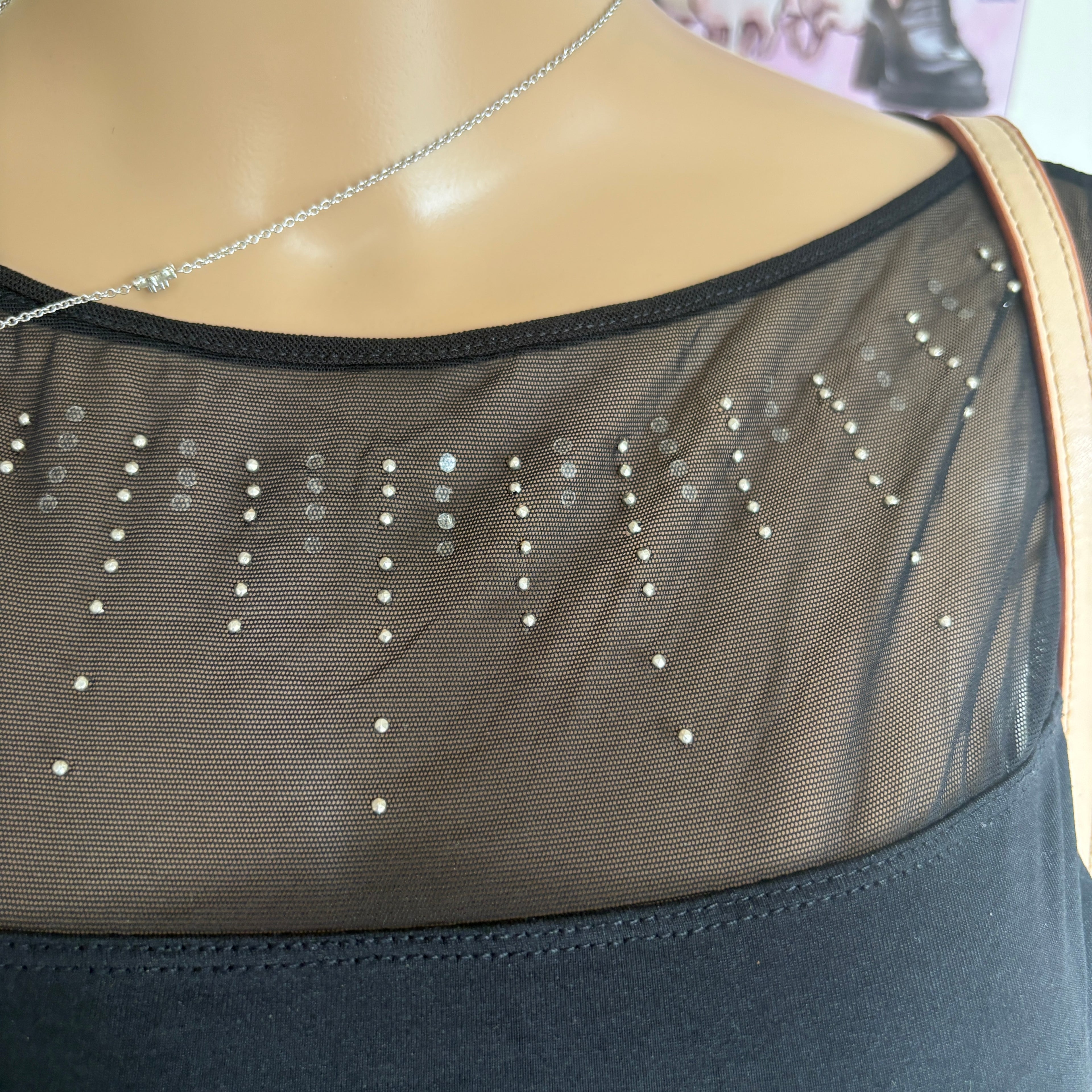 00s Morgan De Toi black rhinestone long sleeve (size M)