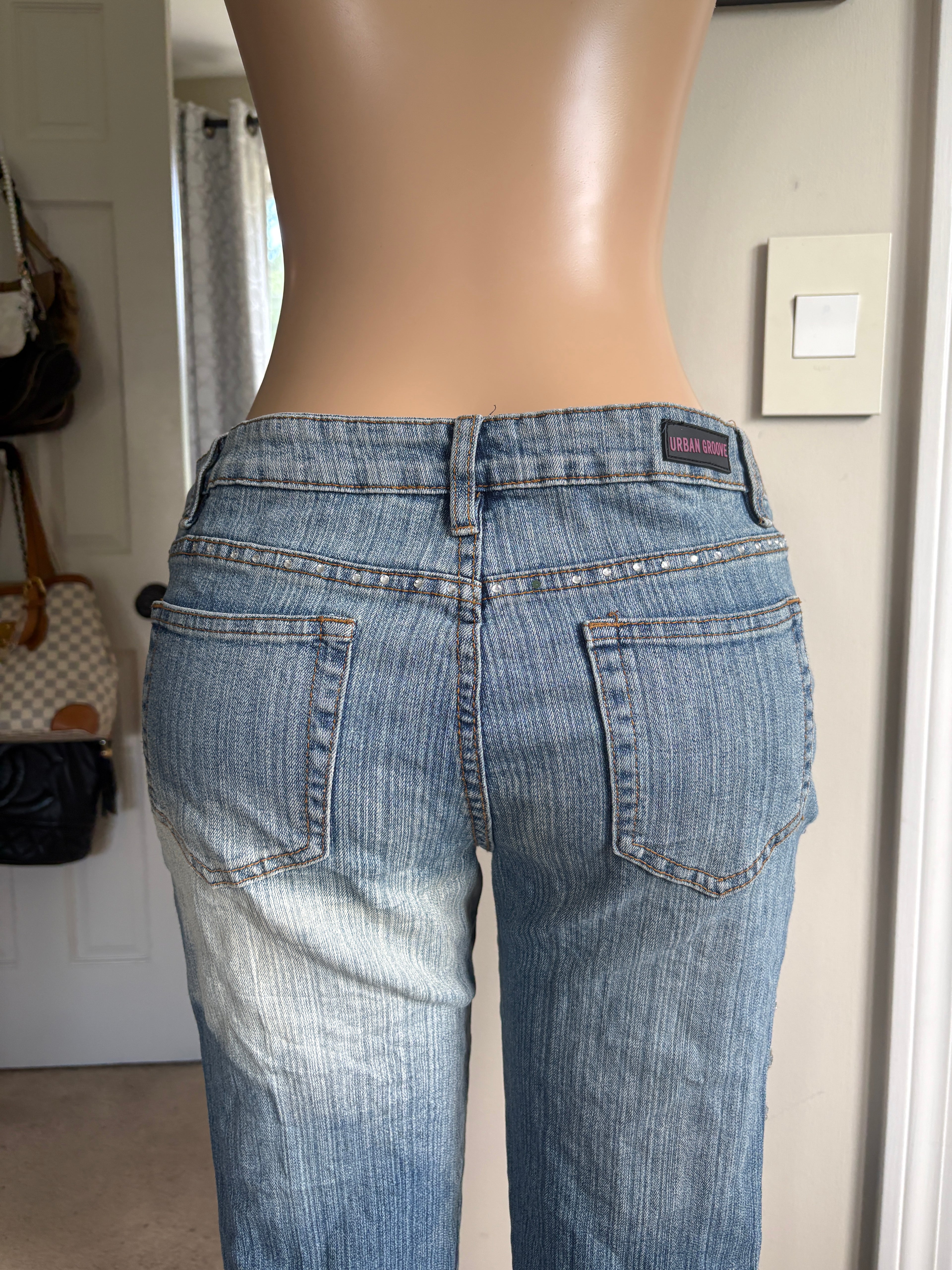 00s Urban Groove cutout bootcut jeans (size L)