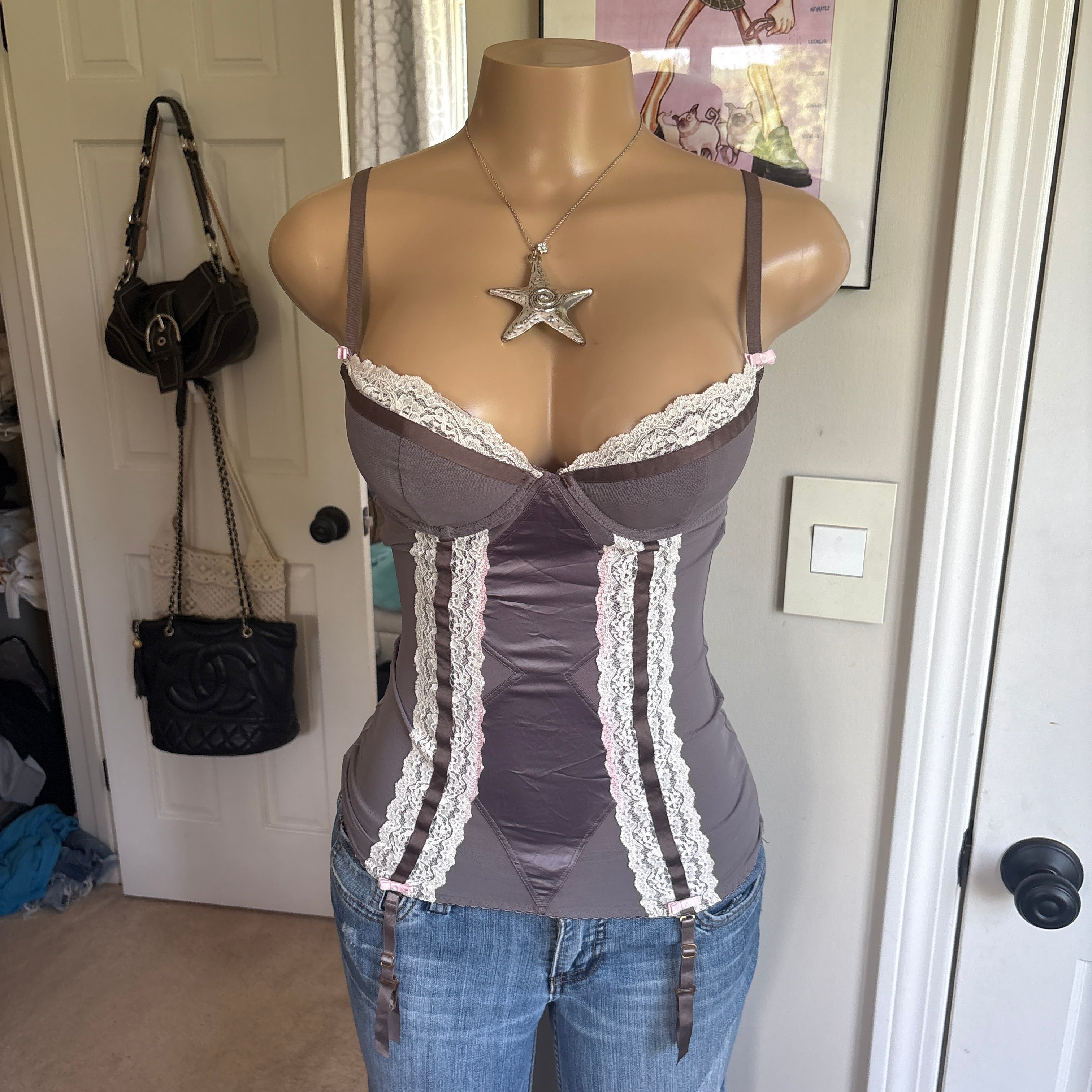 00s Victoria's Secret taupe corset bustier top (size 34C)