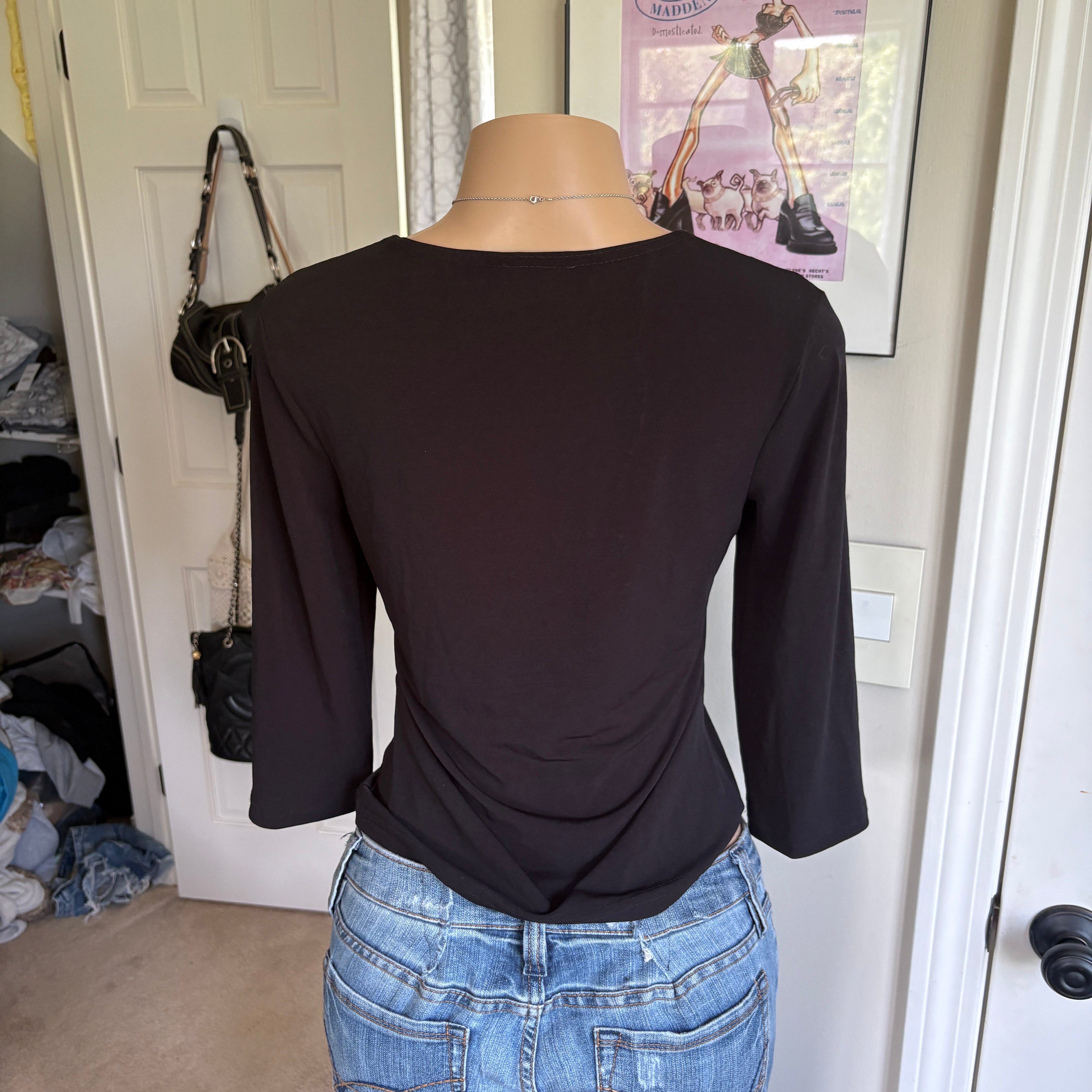 00s black sequin celestial long sleeve (size L)