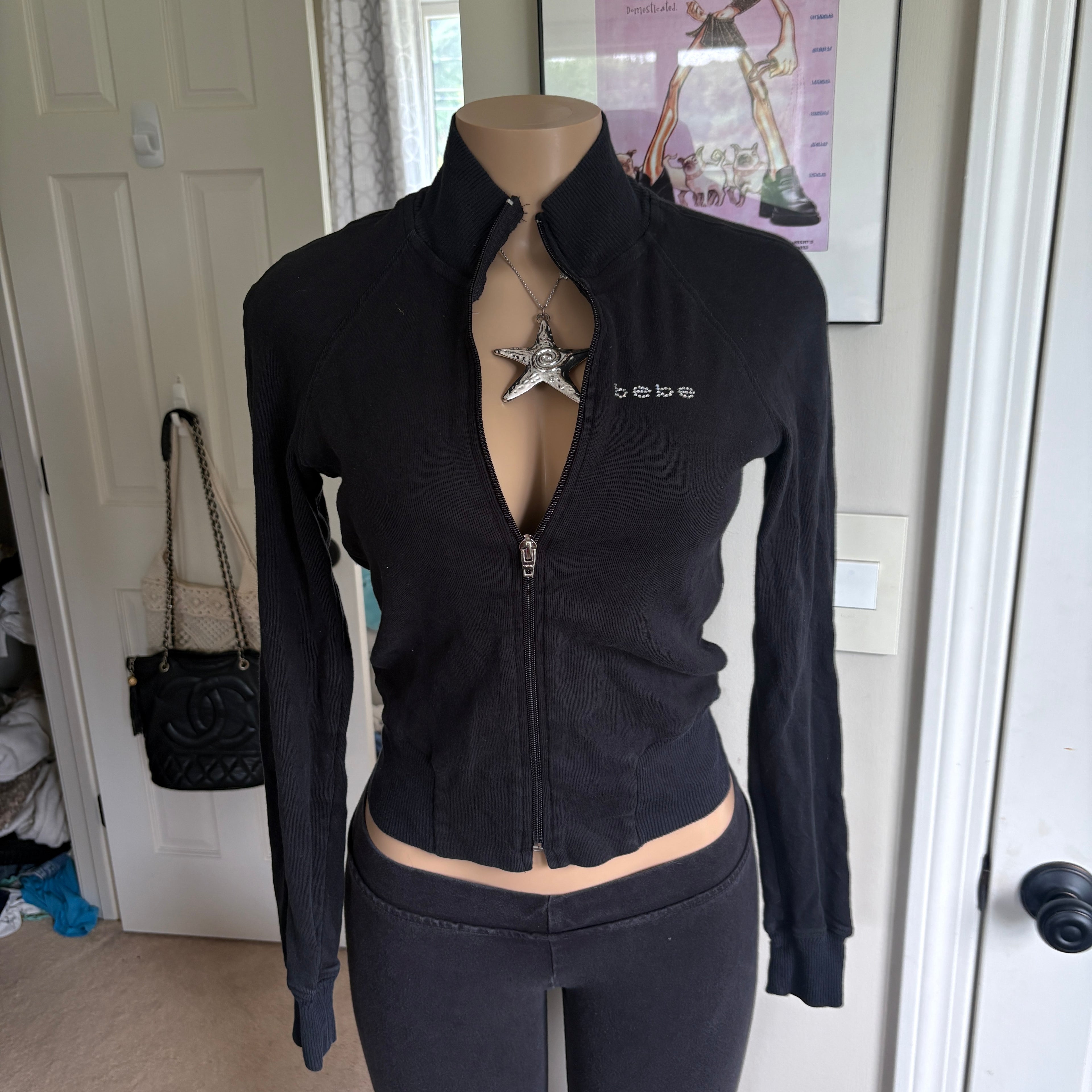 00s Bebe spellout black tracksuit set (size S)