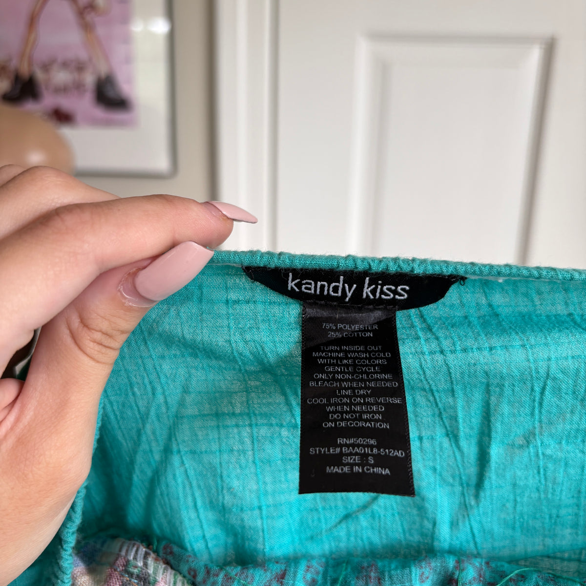 00s turquoise boho beaded halter top (size S)