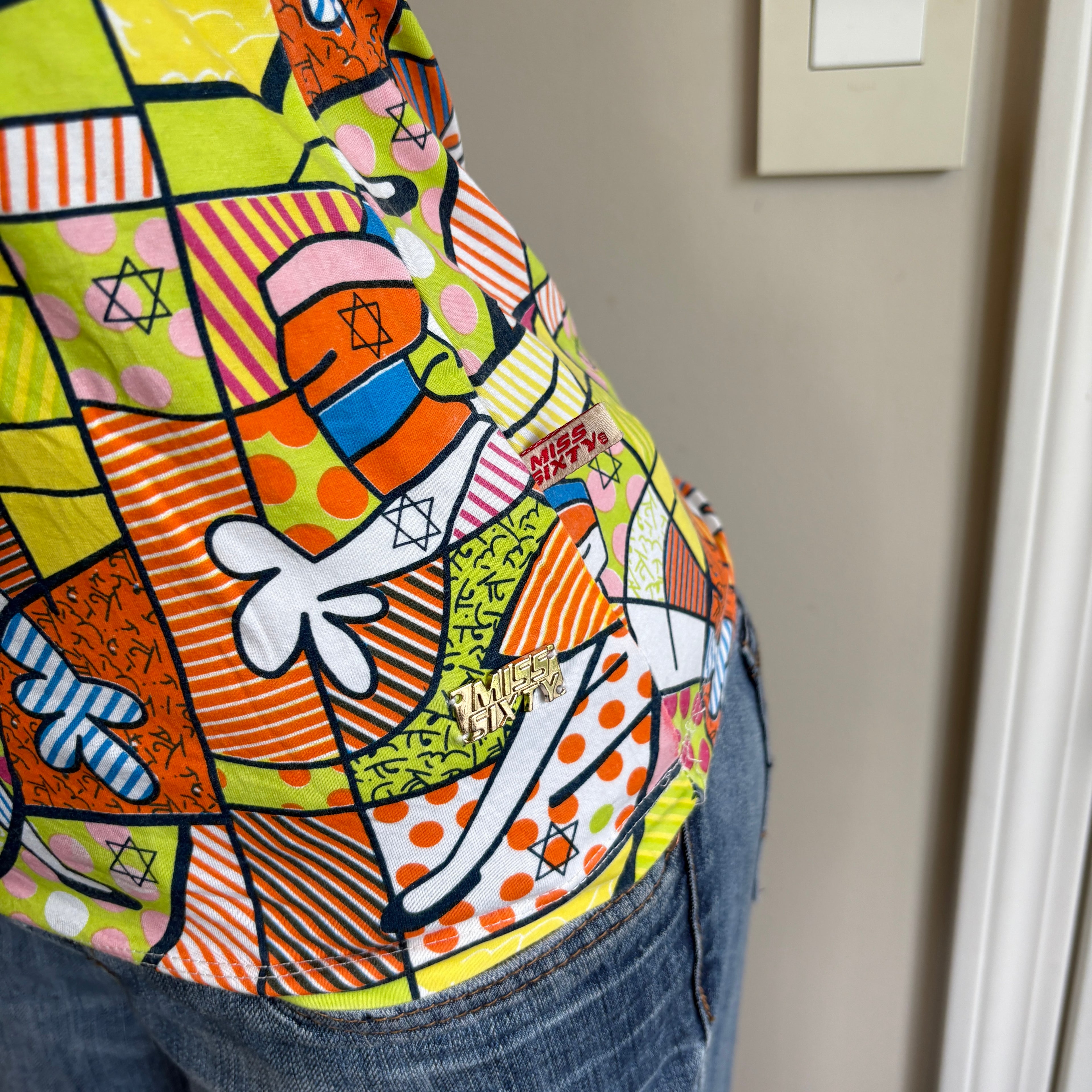 00s Miss Sixty colorful abstract top (size M)