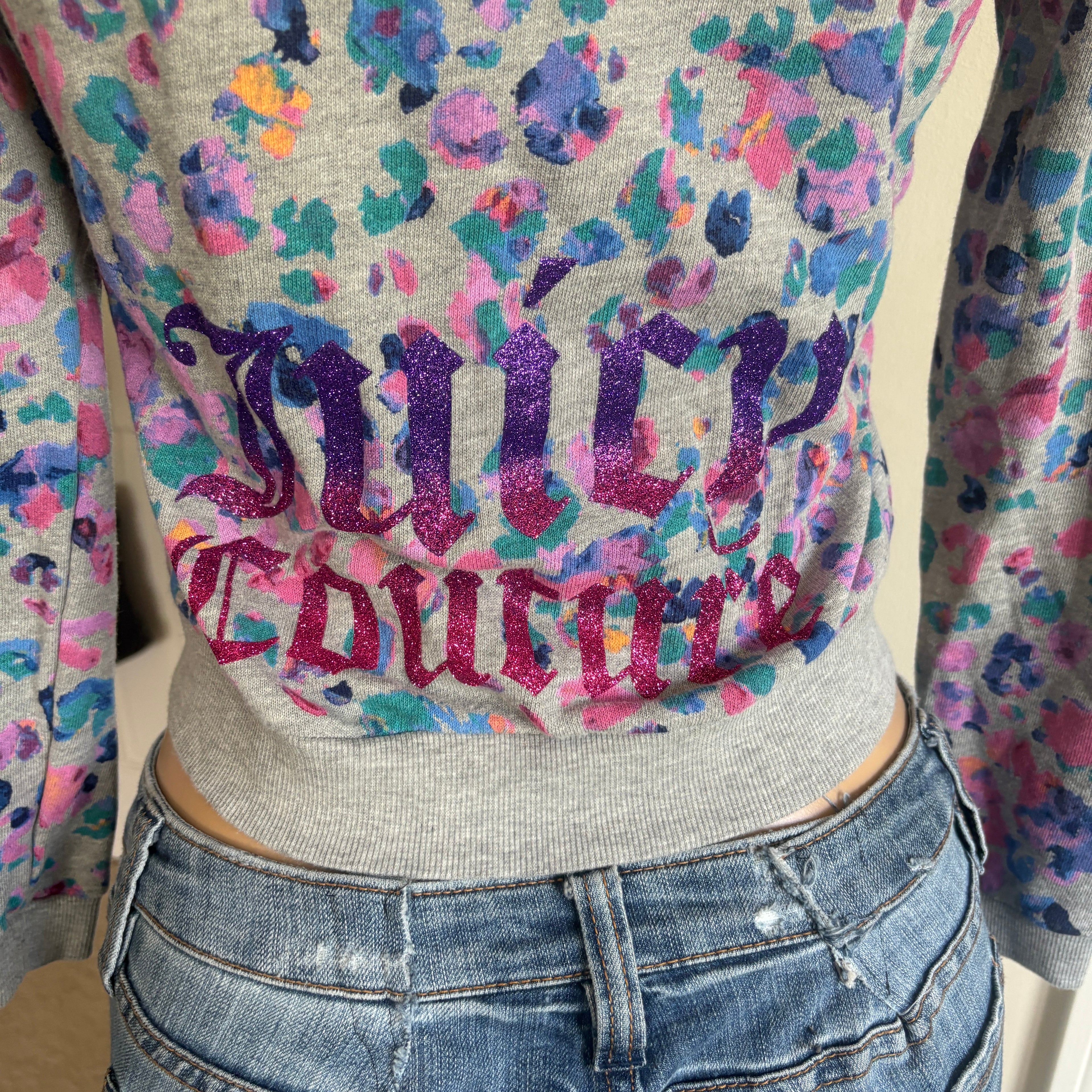 00s Juicy Couture leopard zip hoodie (size XS/S)