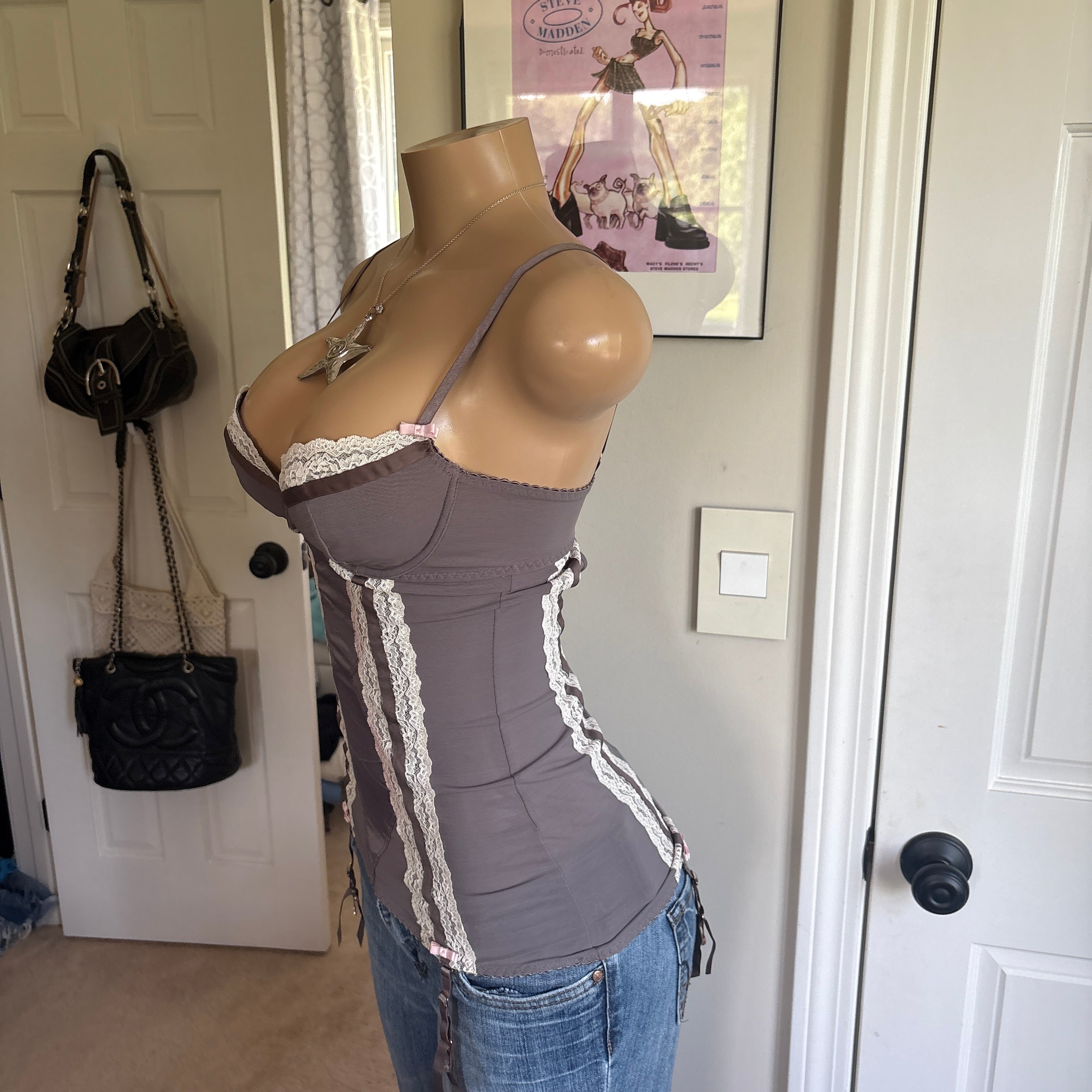 00s Victoria's Secret taupe corset bustier top (size 34C)