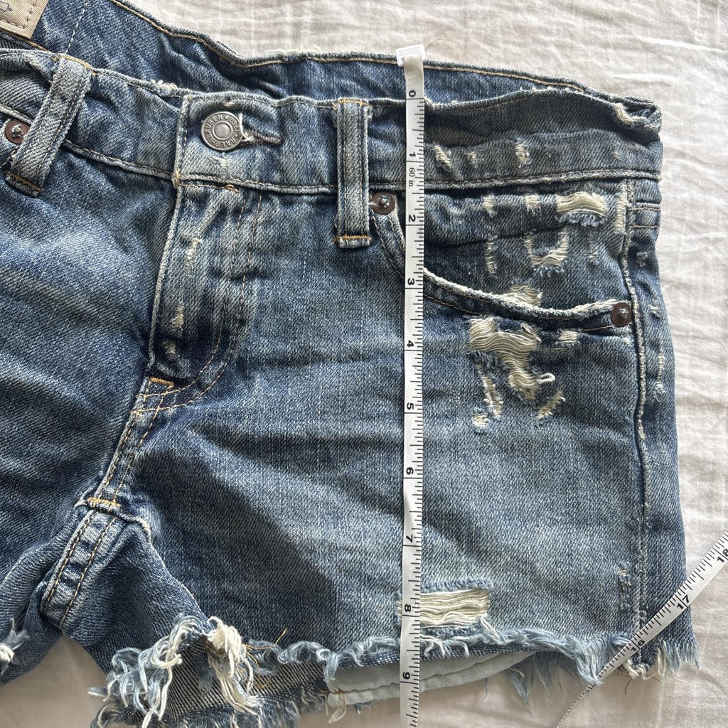 Y2K 2000s Polo Ralph Lauren Distressed Denim Cutoff Shorts