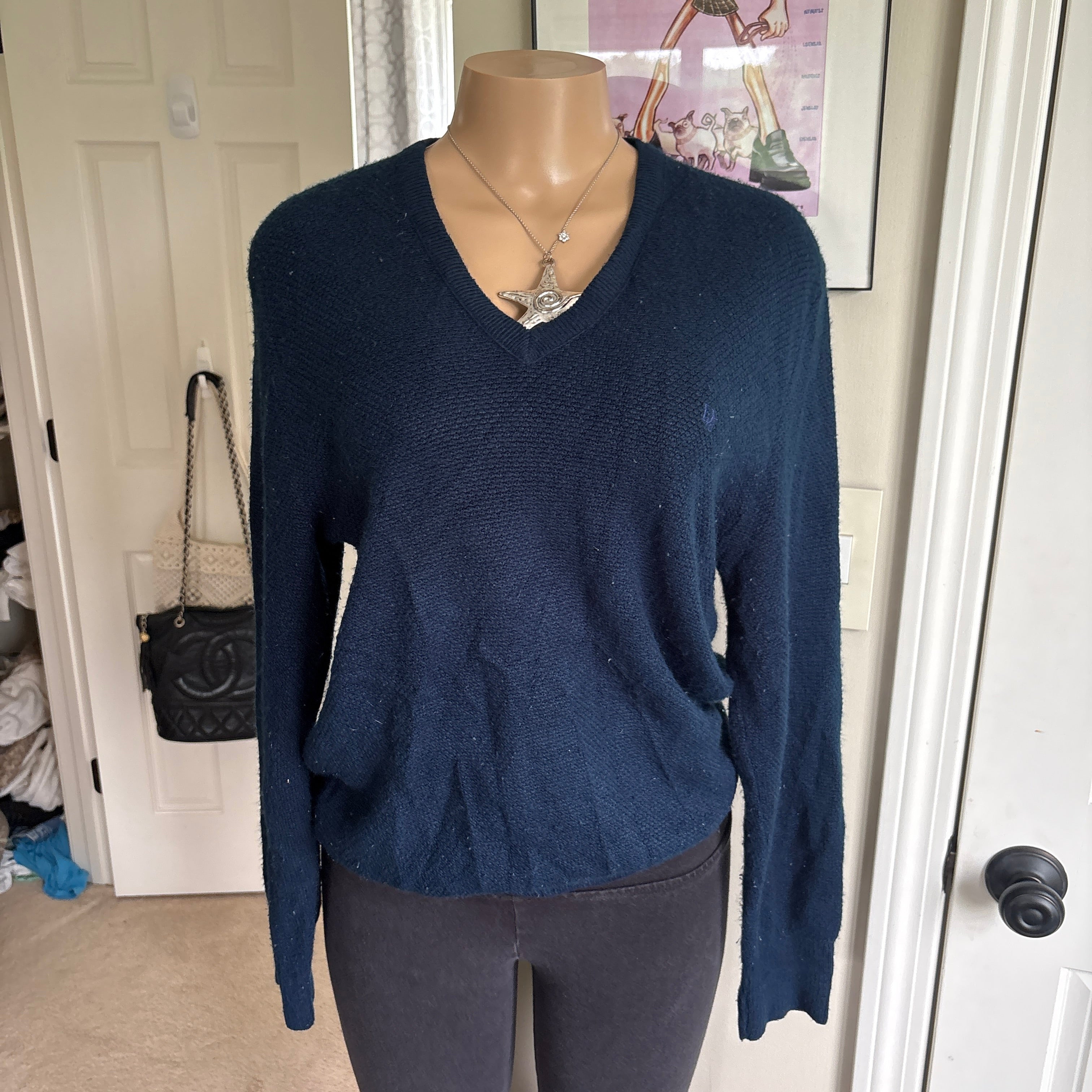 00s Christian Dior navy embroidered sweater (size M)