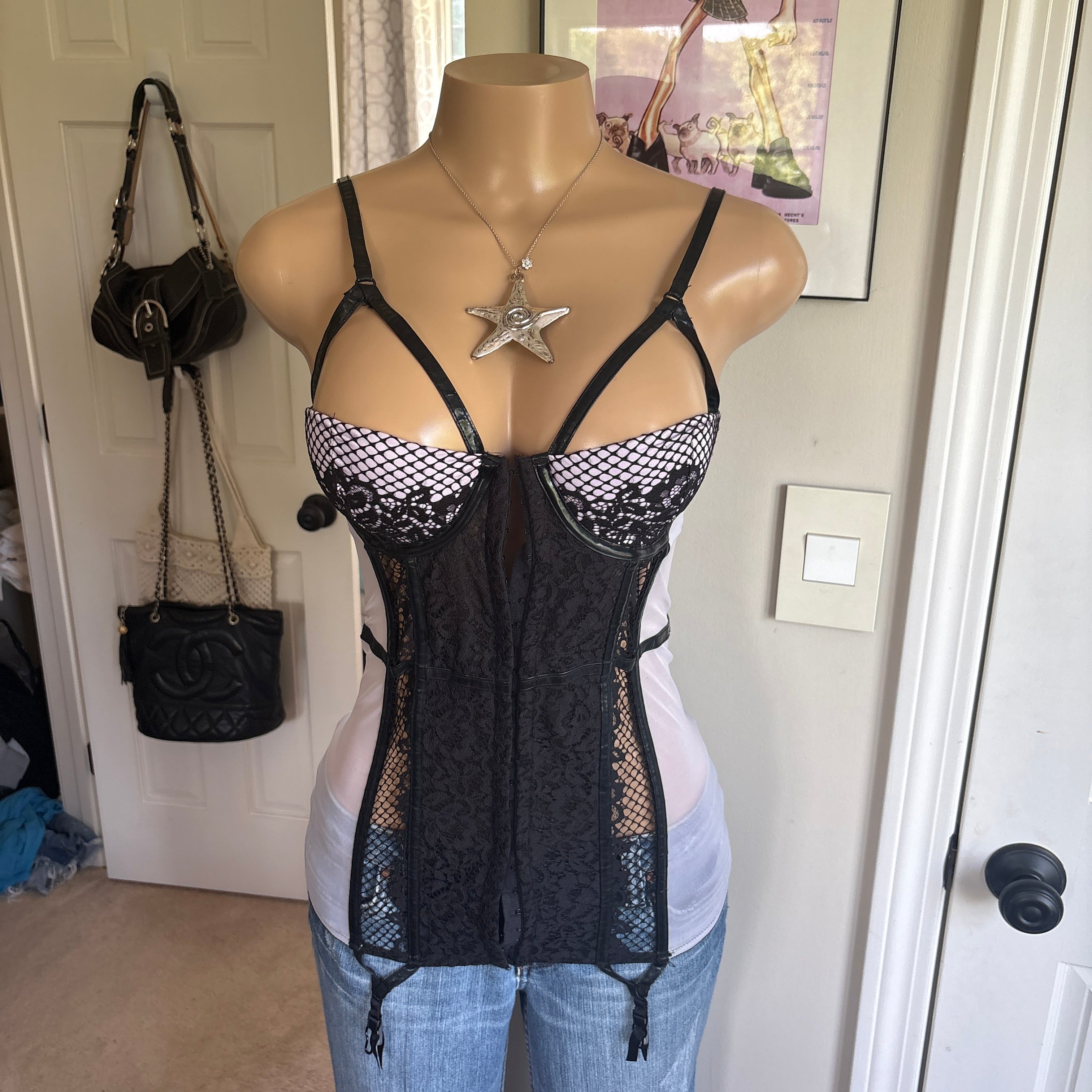00s Victoria's Secret lace lingerie corset top (size 34C)