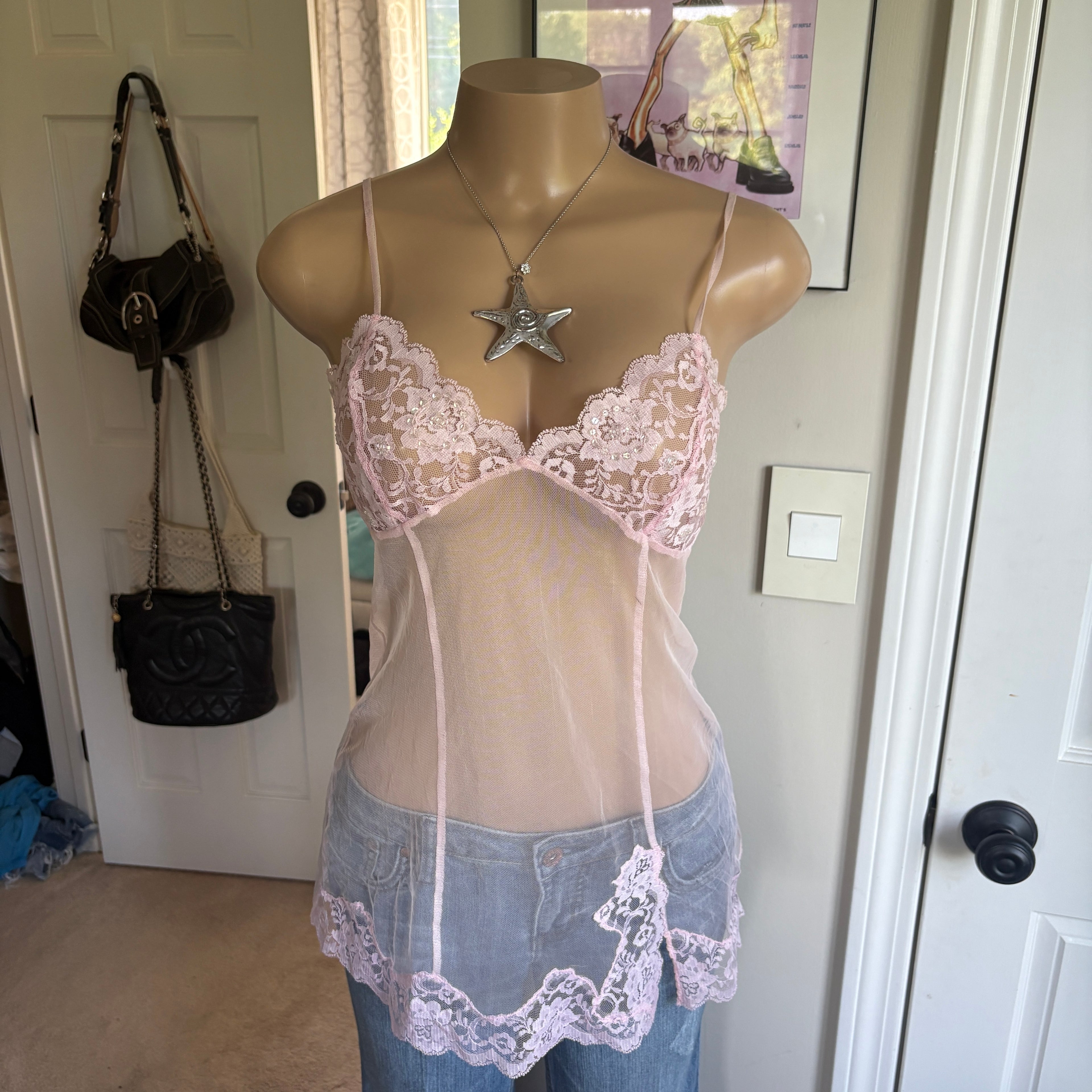 00s Victoria's Secret baby pink slip top (size M)