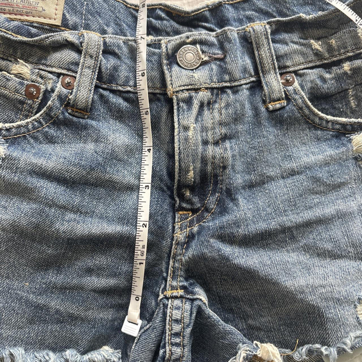 Y2K 2000s Polo Ralph Lauren Distressed Denim Cutoff Shorts