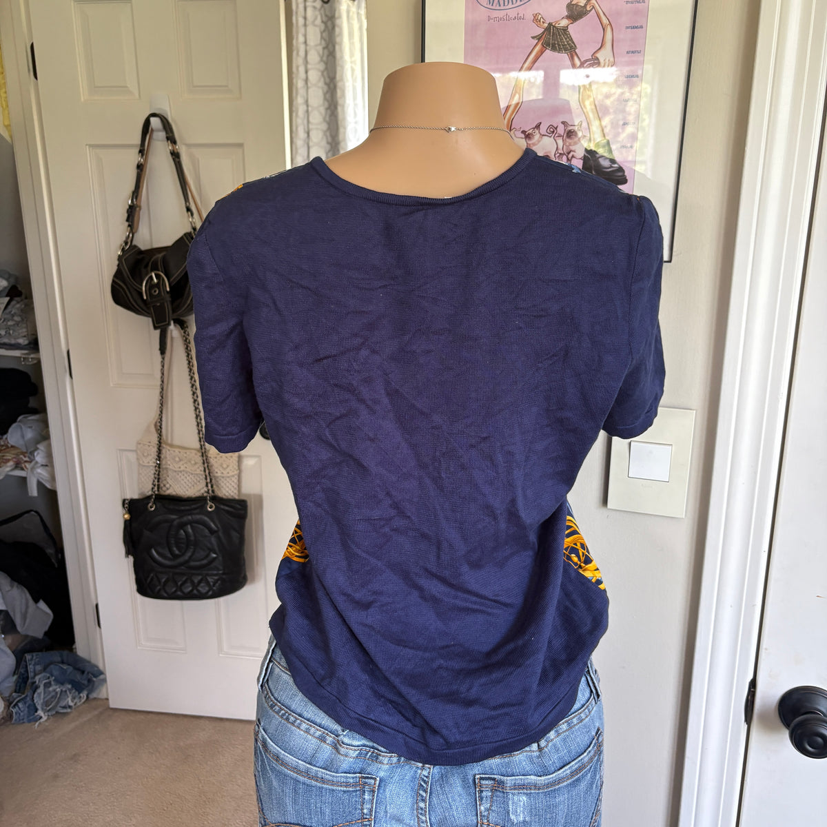 00s Celine Paris navy nautical top (size M)