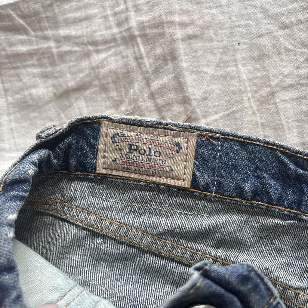 Y2K 2000s Polo Ralph Lauren Distressed Denim Cutoff Shorts