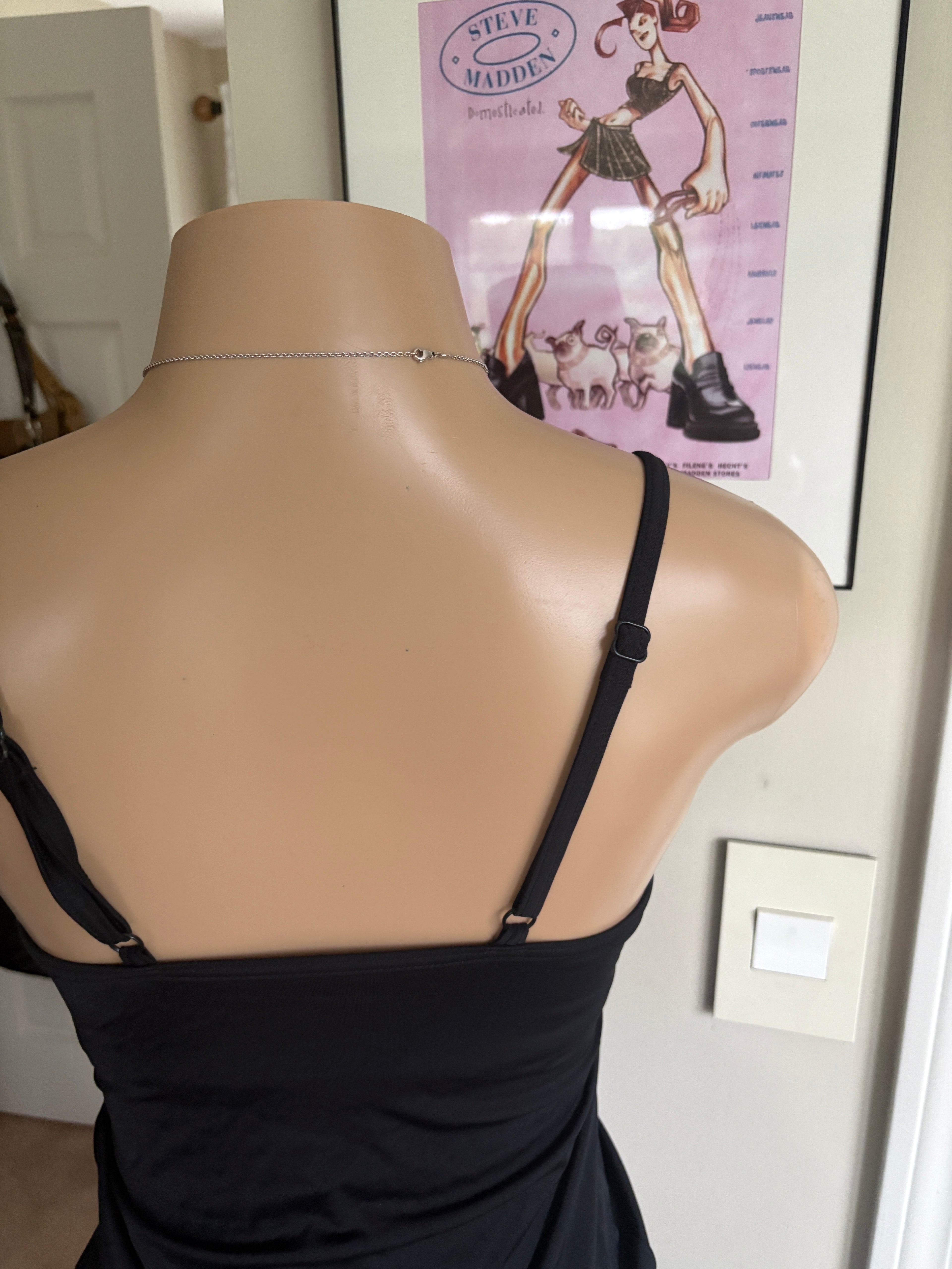 00s black & blue paisley bow cami (size M)