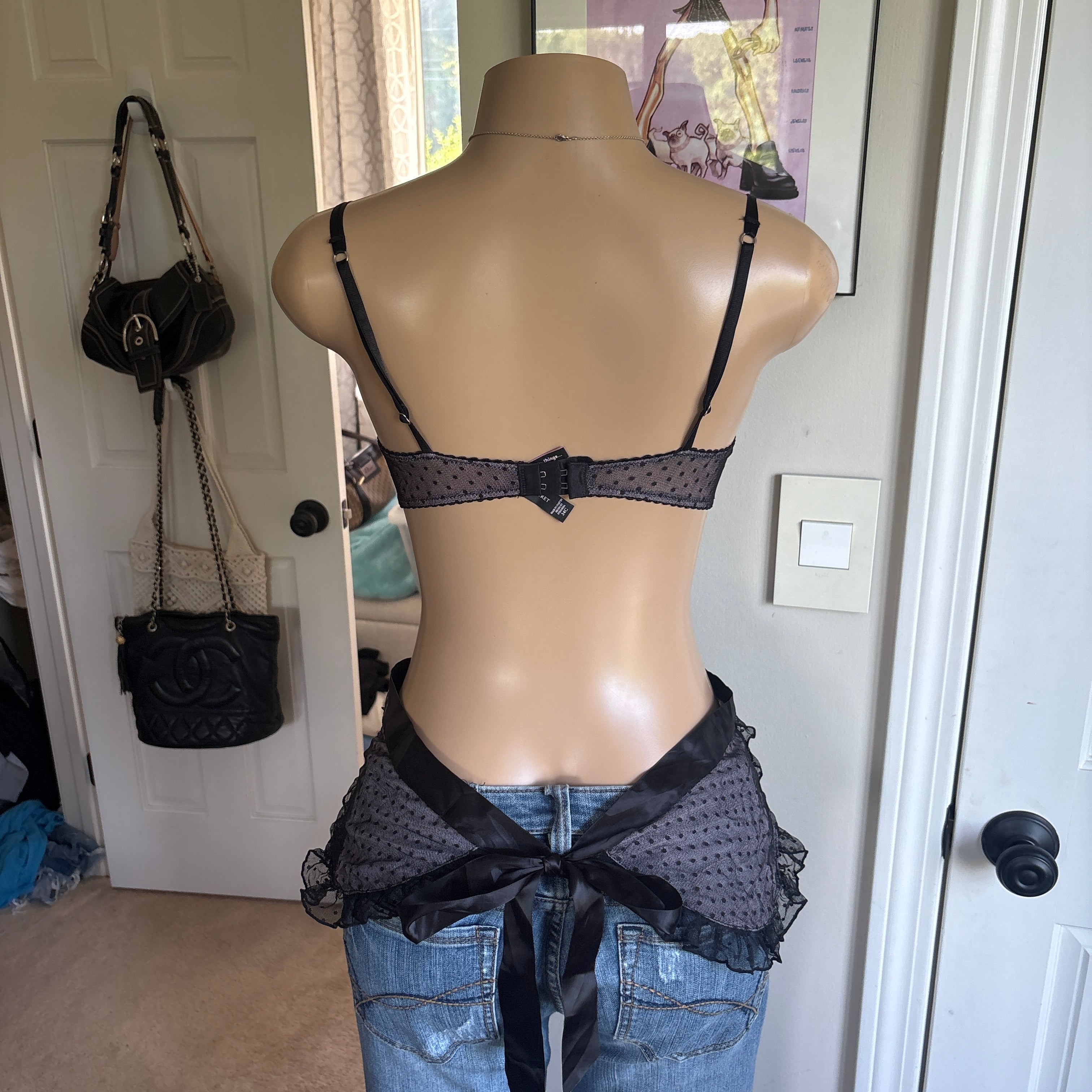 00s rare Victoria's Secret french maid lingerie top (size 34C)
