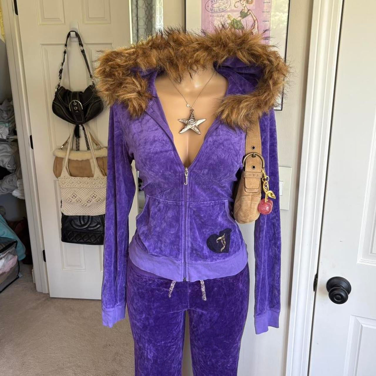 00s Juicy Couture purple scottie dog tracksuit set (size S)
