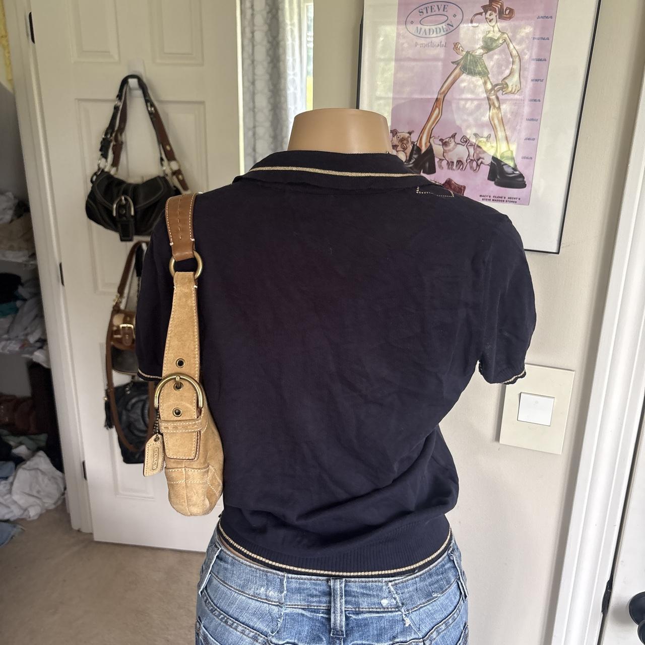 Y2K 2000s Burberry Dark Argyle Preppy Polo Top