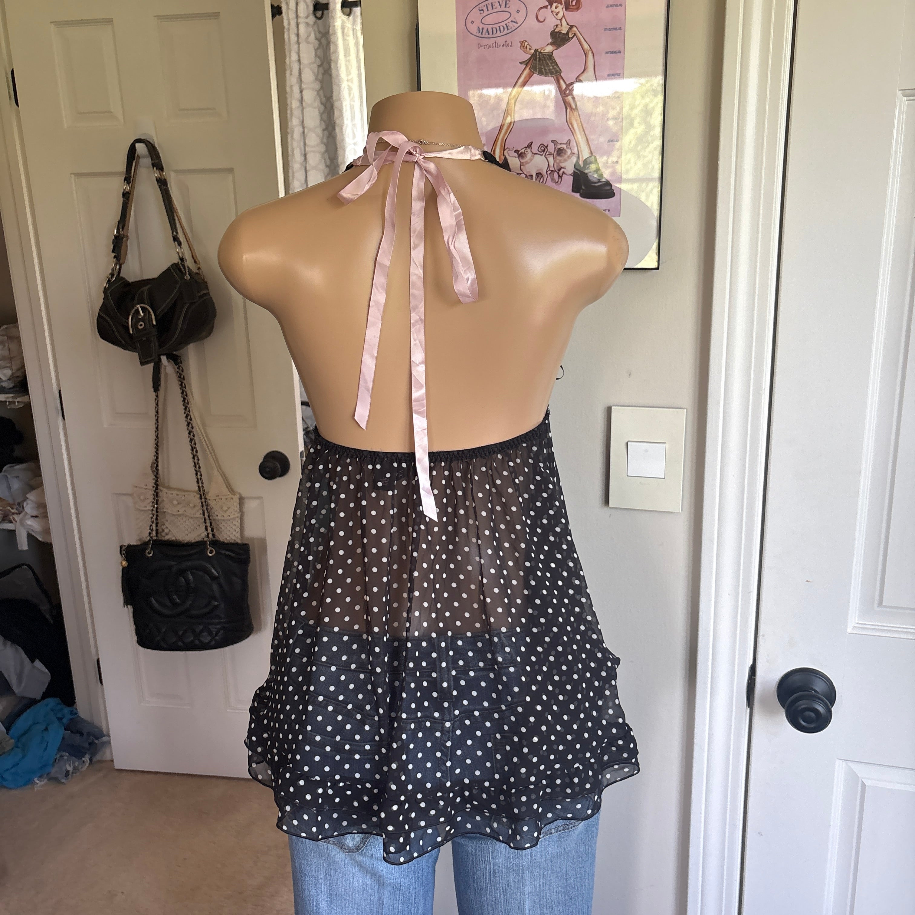 00s Victoria's Secret polka dot babydoll cami (size M)
