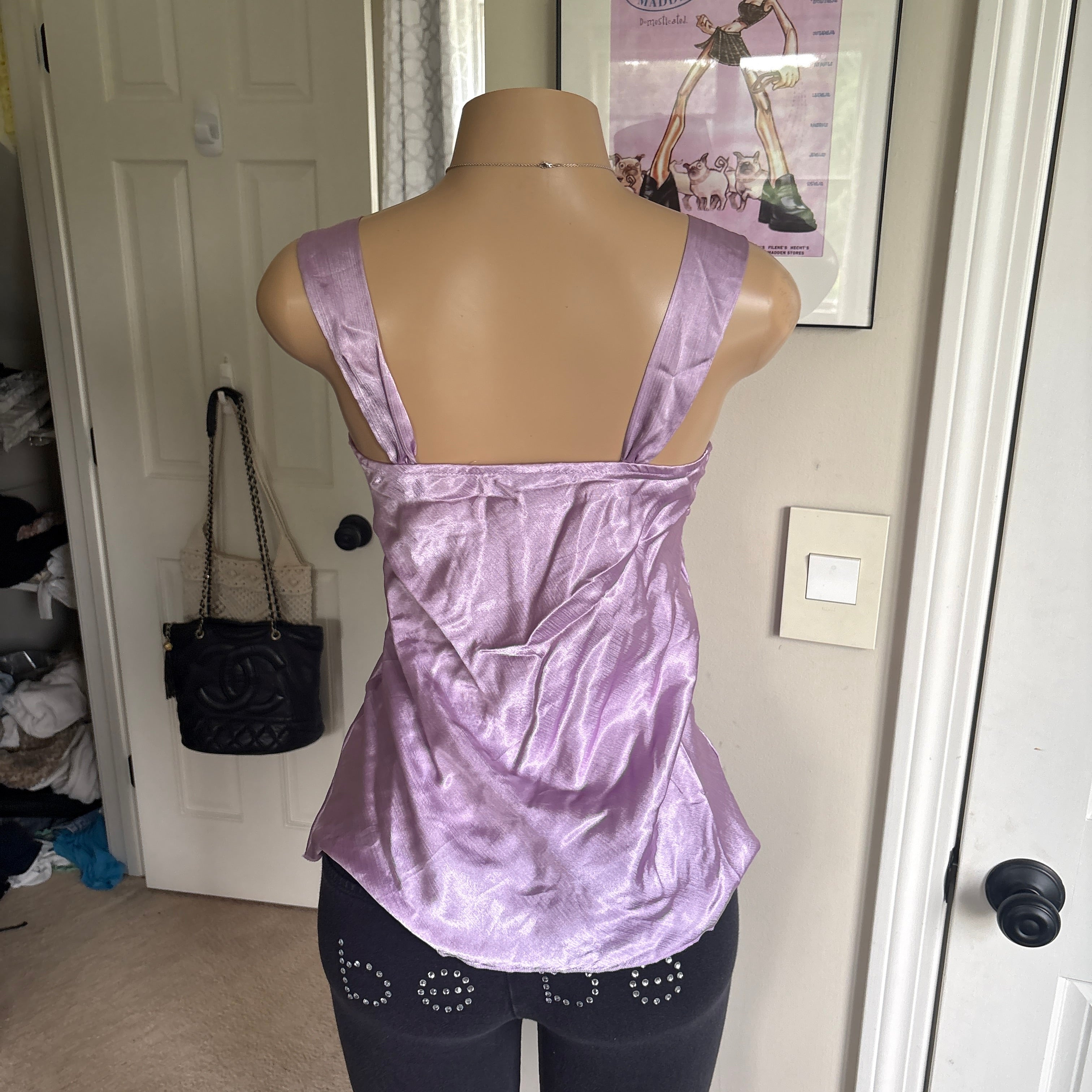 00s IZ Byer purple satin tank top (size S)