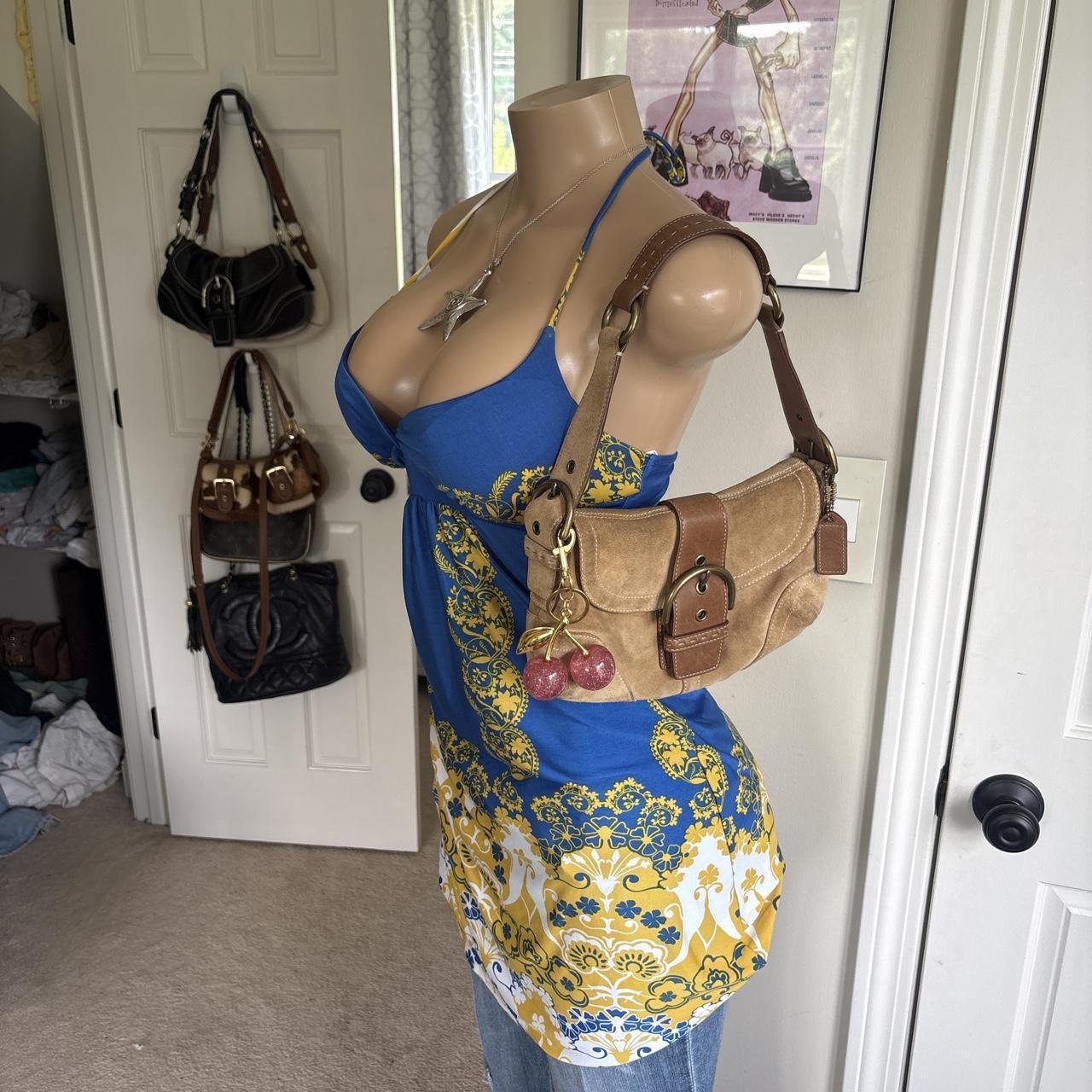 Y2K 2000s Blue Yellow Halter Top