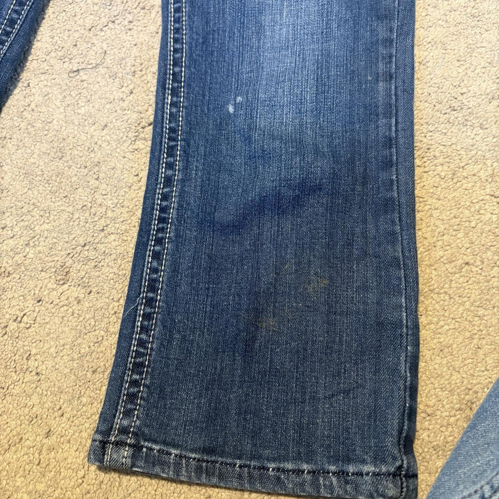 y2k 2000s mcbling angel wing rhinestone pocket low rise jeans