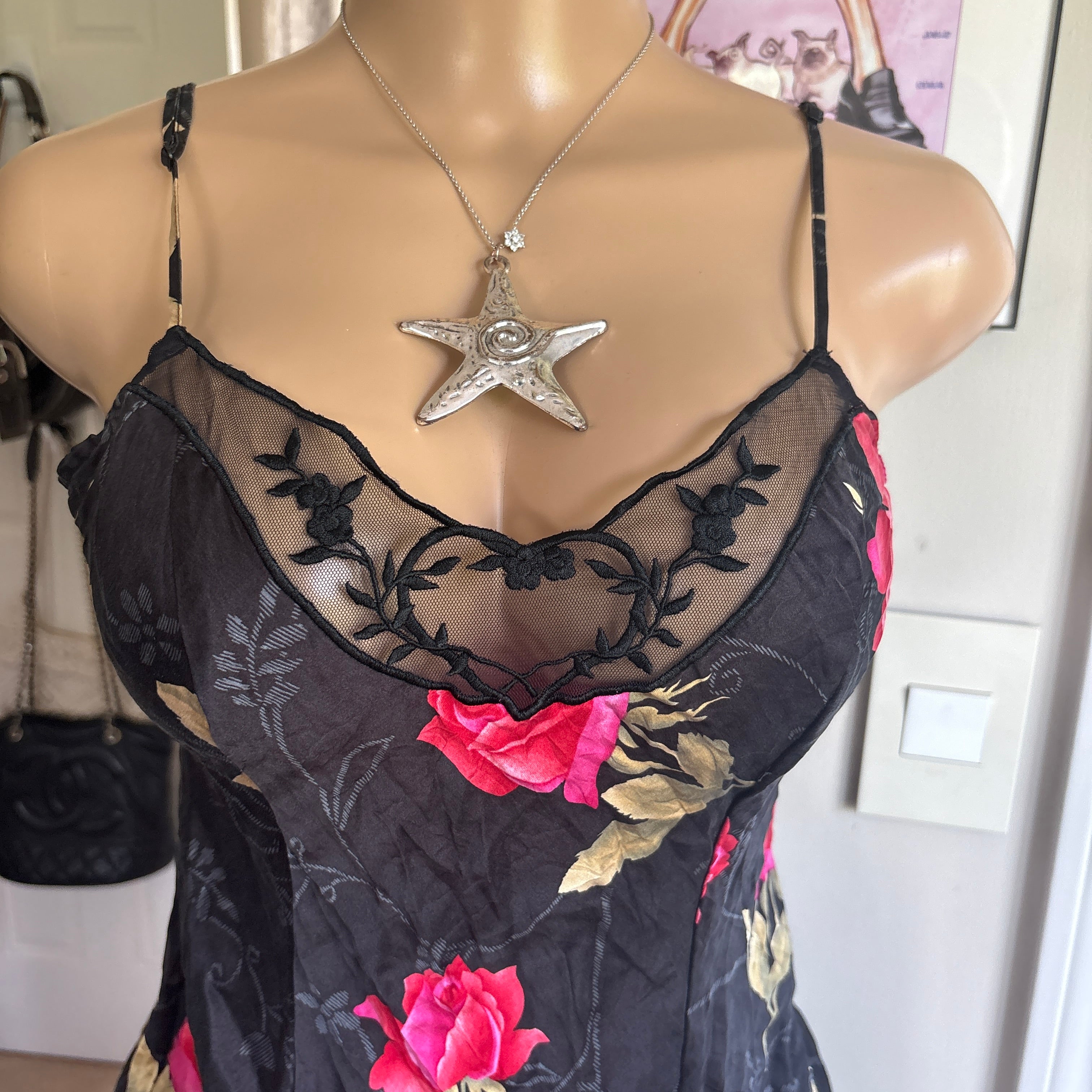 00s Victoria's Secret silk floral cami slip top (size s)