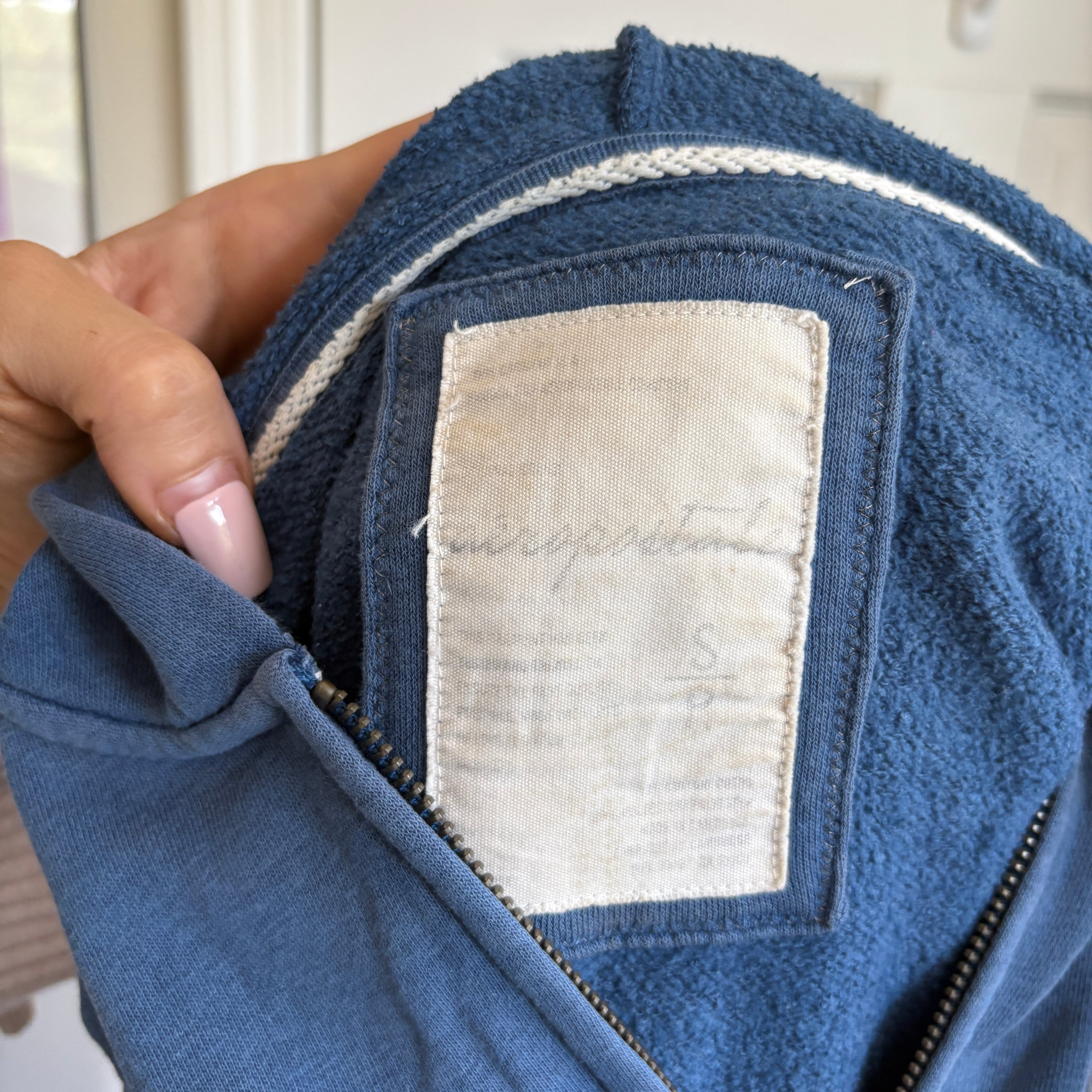 00s Aeropostale blue spellout zip hoodie (size S)