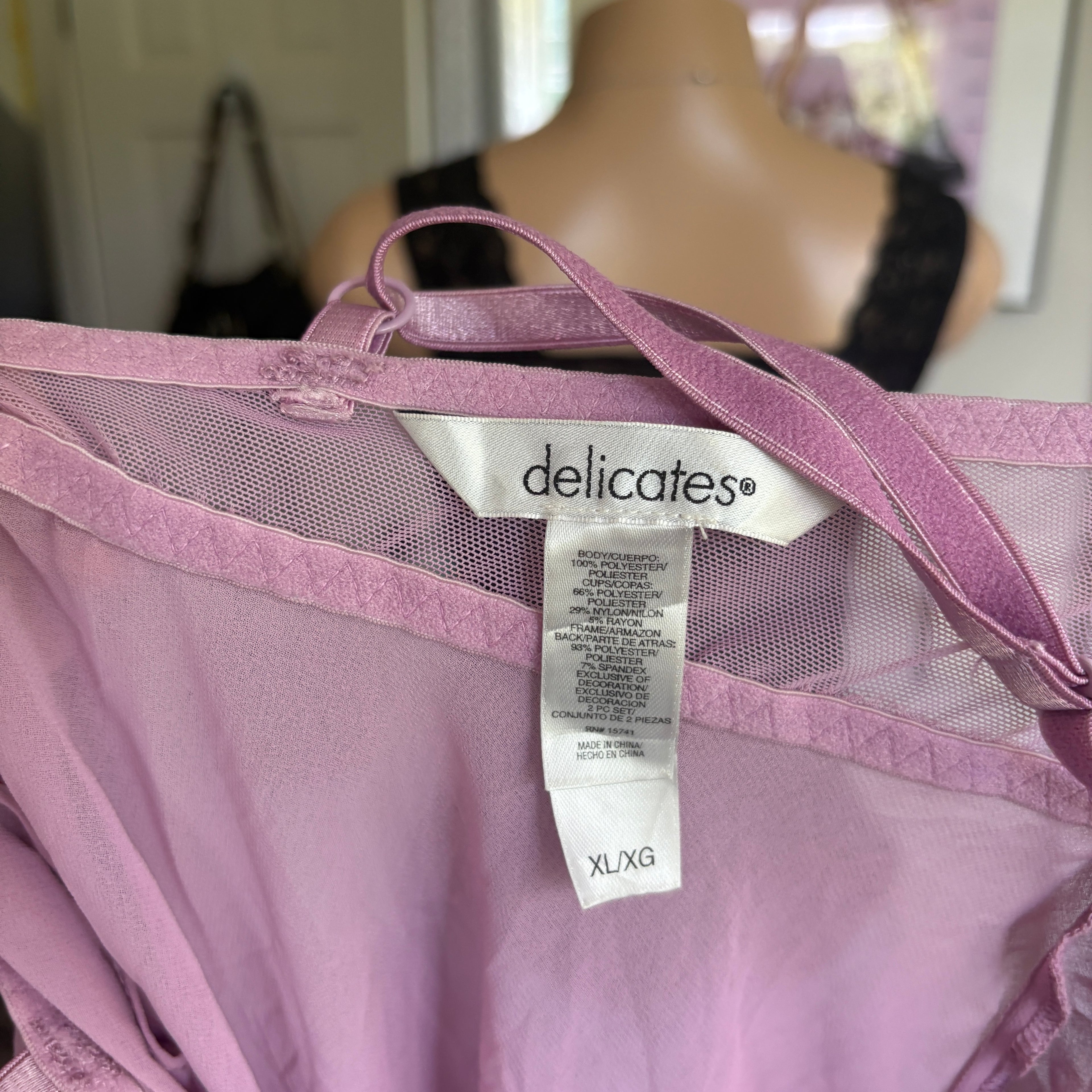 00s purple floral lingerie top (size XL)