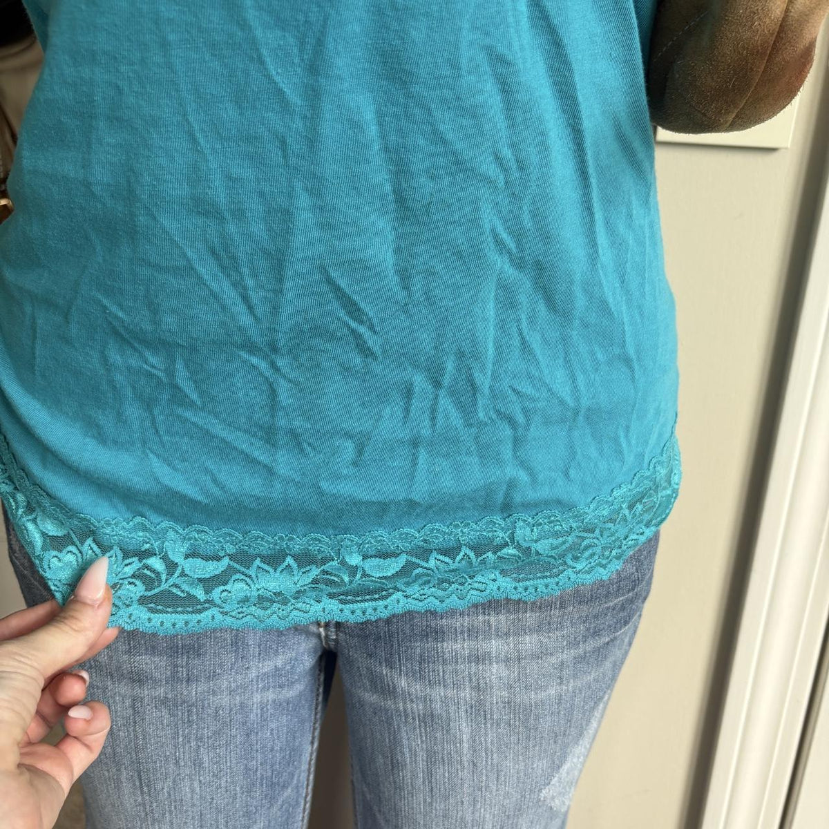 y2k 2000s turquoise tie front strapless top