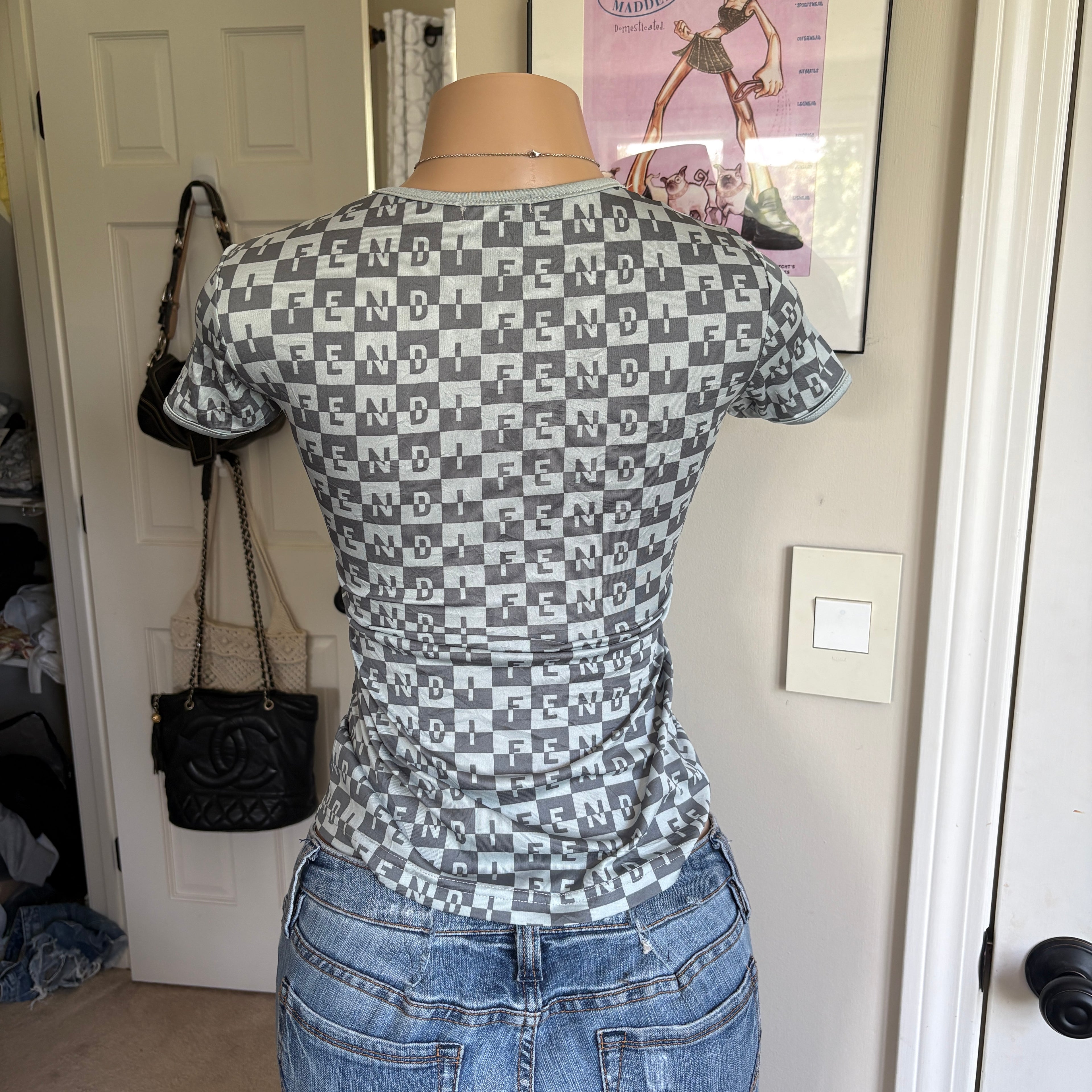 00s Fendi vintage print monogram t-shirt (size S)