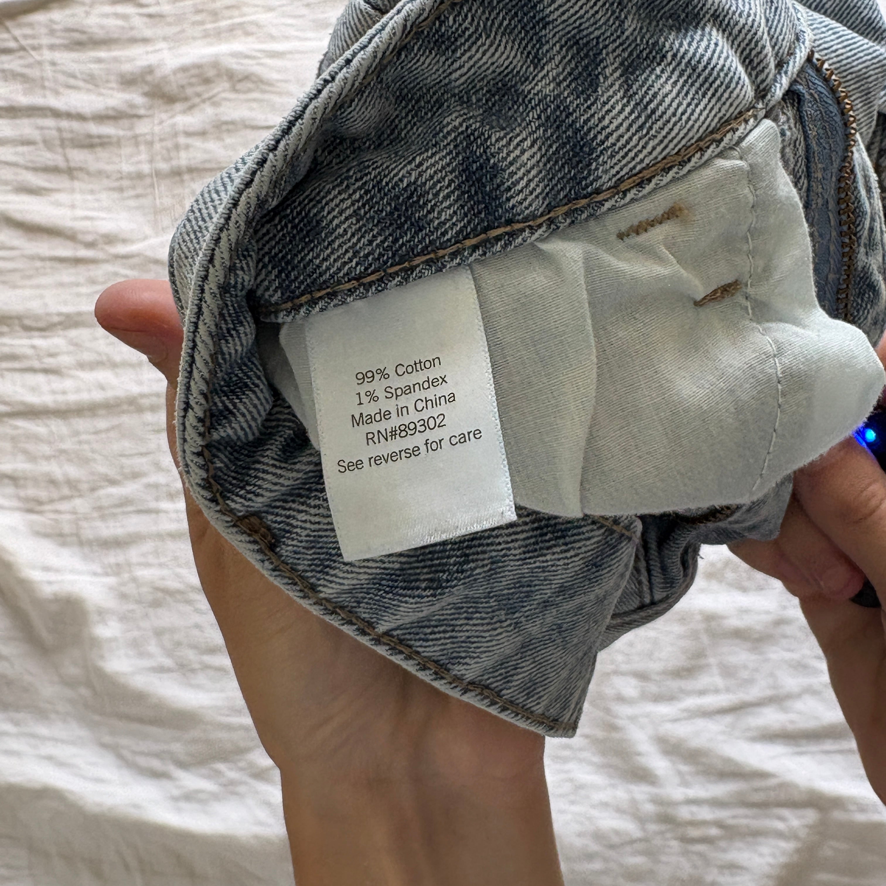 00s So denim light wash mini shorts (size S)