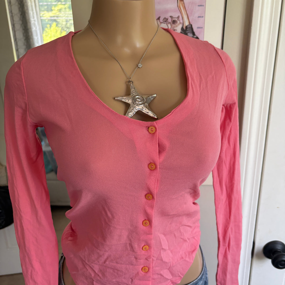 00s Morgan de Toi pink button blouse (size S/M)