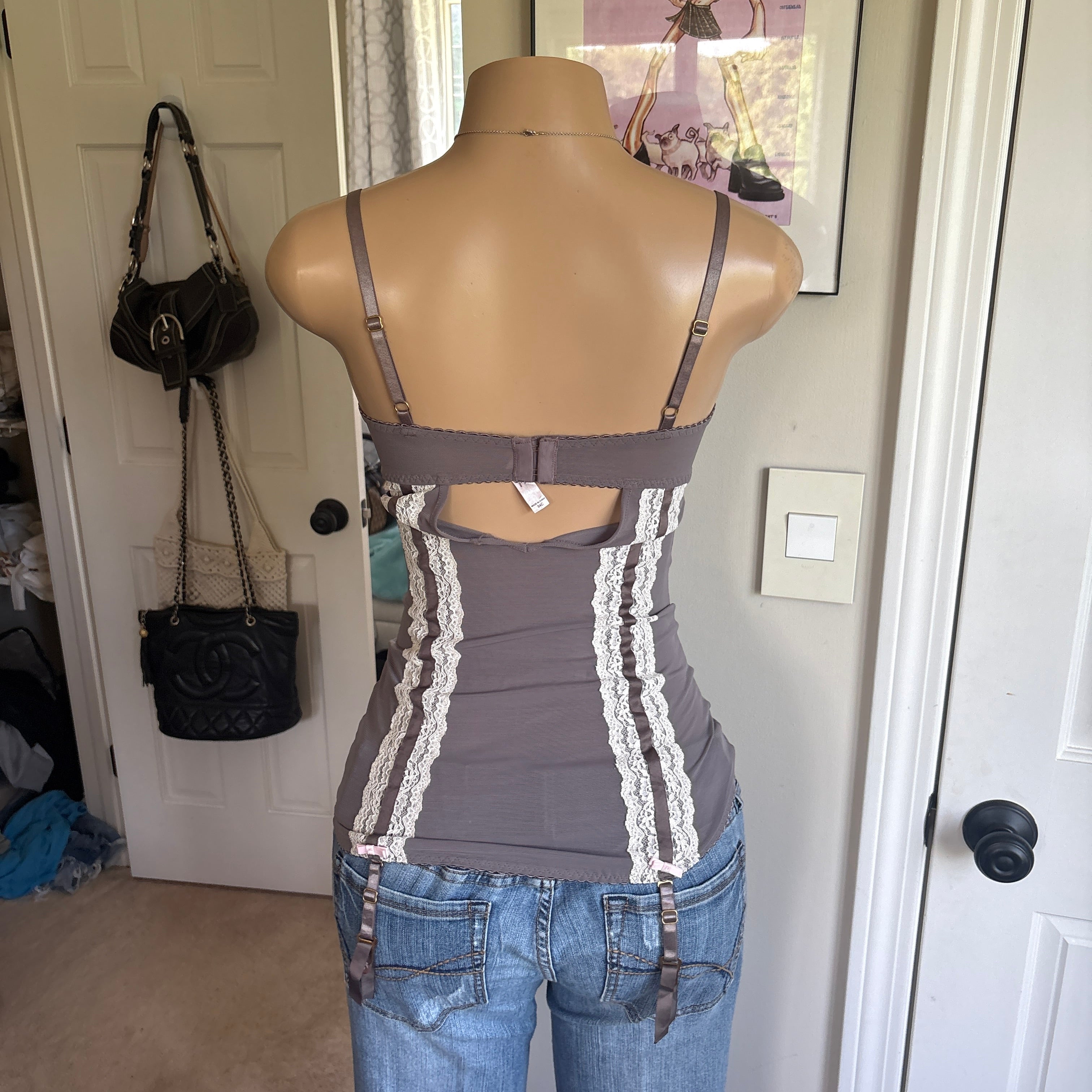 00s Victoria's Secret taupe corset bustier top (size 34C)