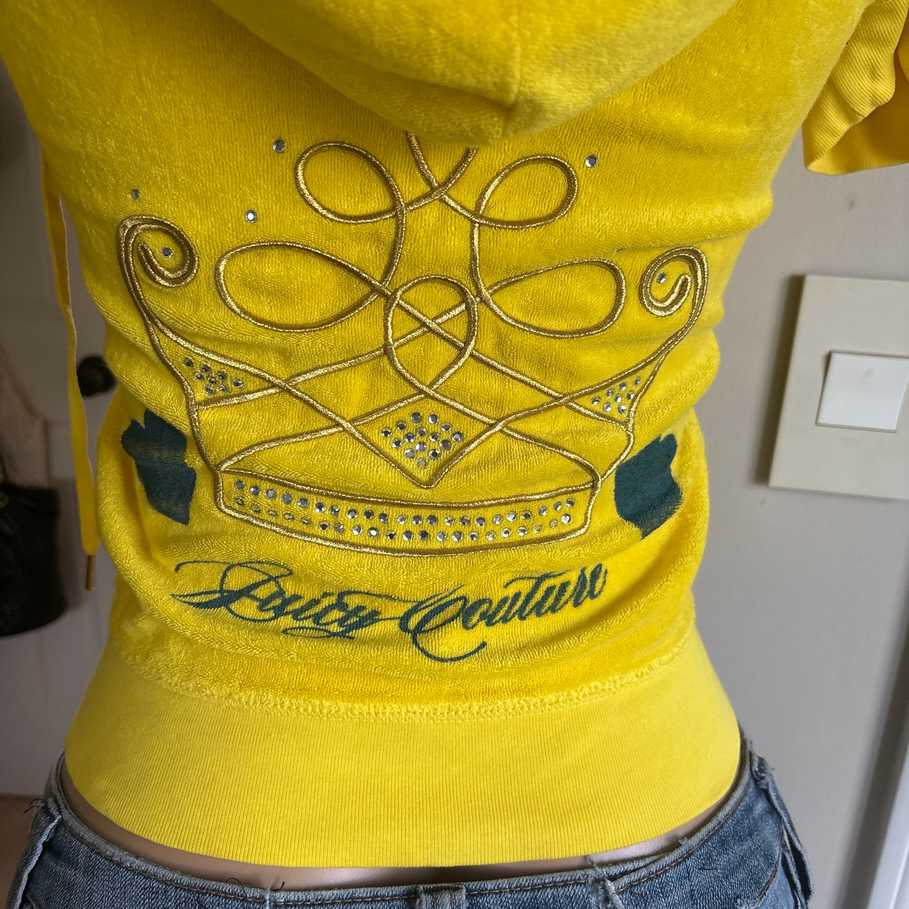 00s vintage Juicy Couture yellow track zip hoodie (size S)