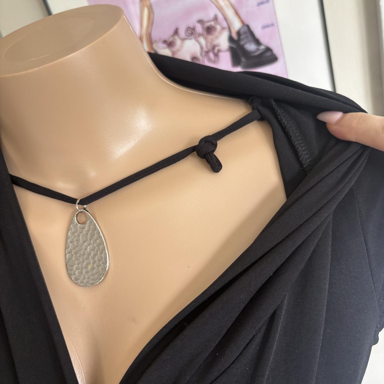 y2k 2000s A Byer Grunge black draped v neck going out top