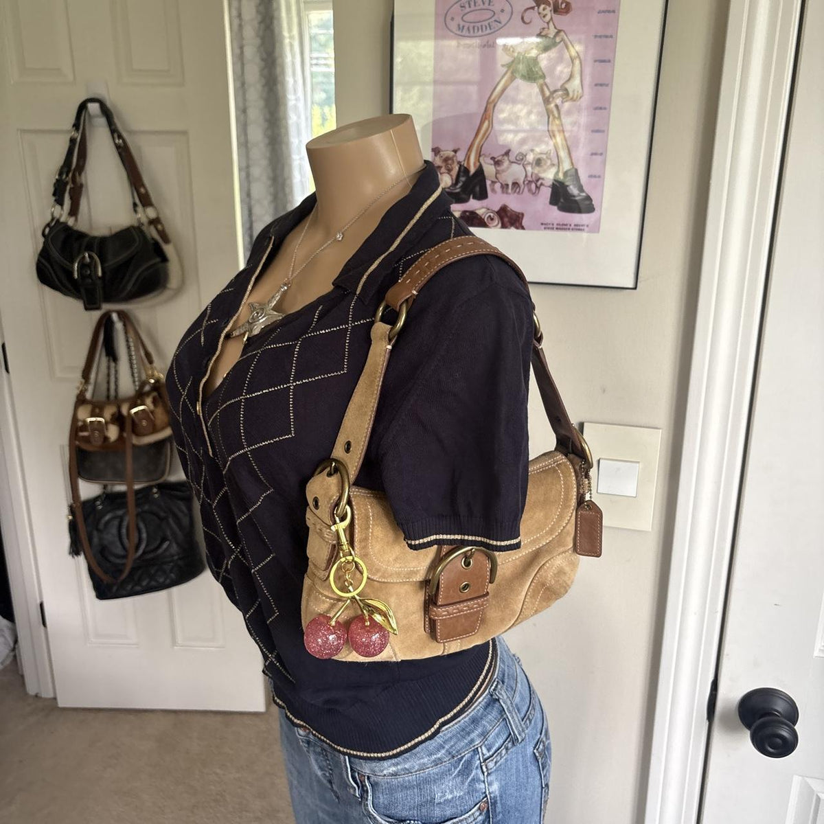 Y2K 2000s Burberry Dark Argyle Preppy Polo Top