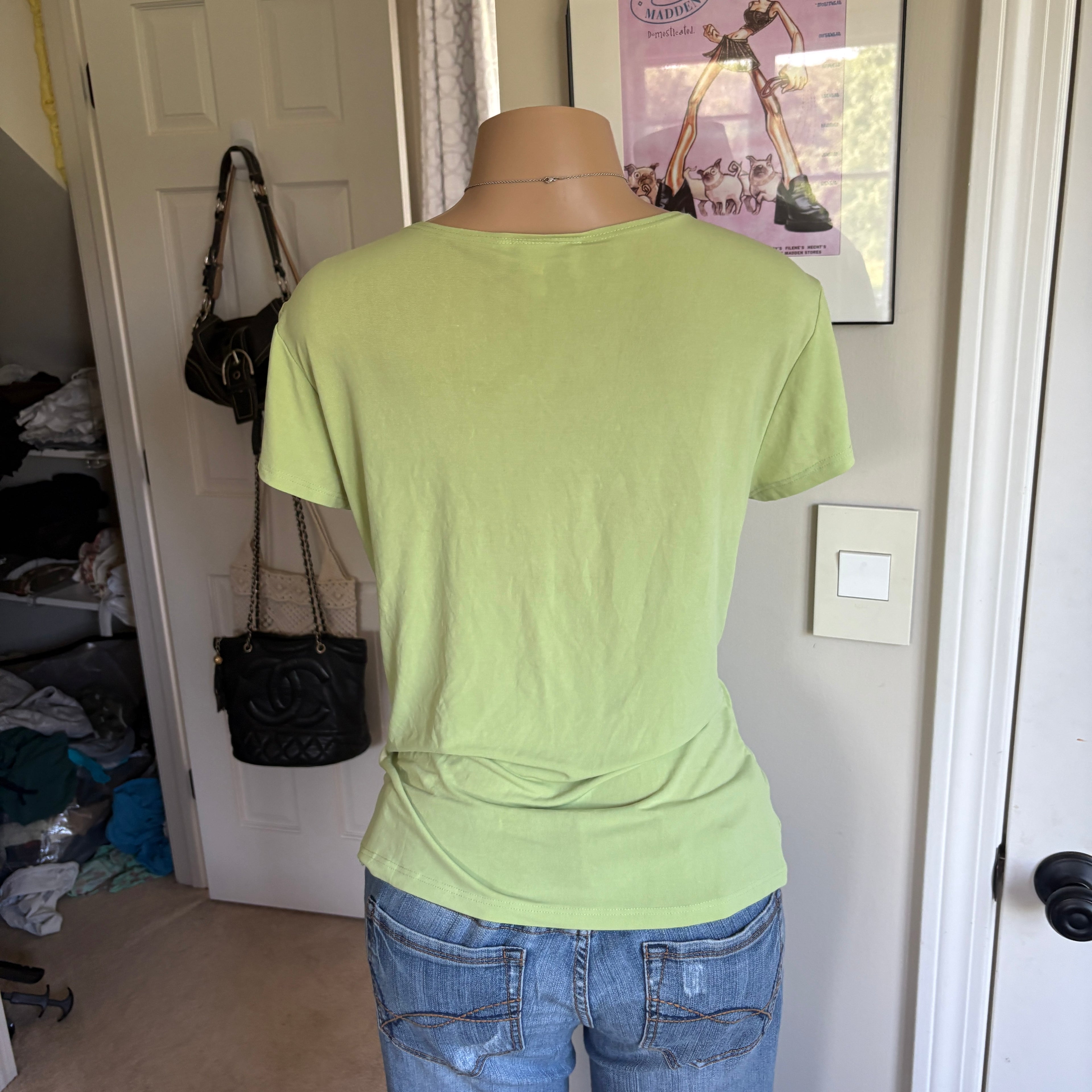 00s green buckle draped top (size 3x)