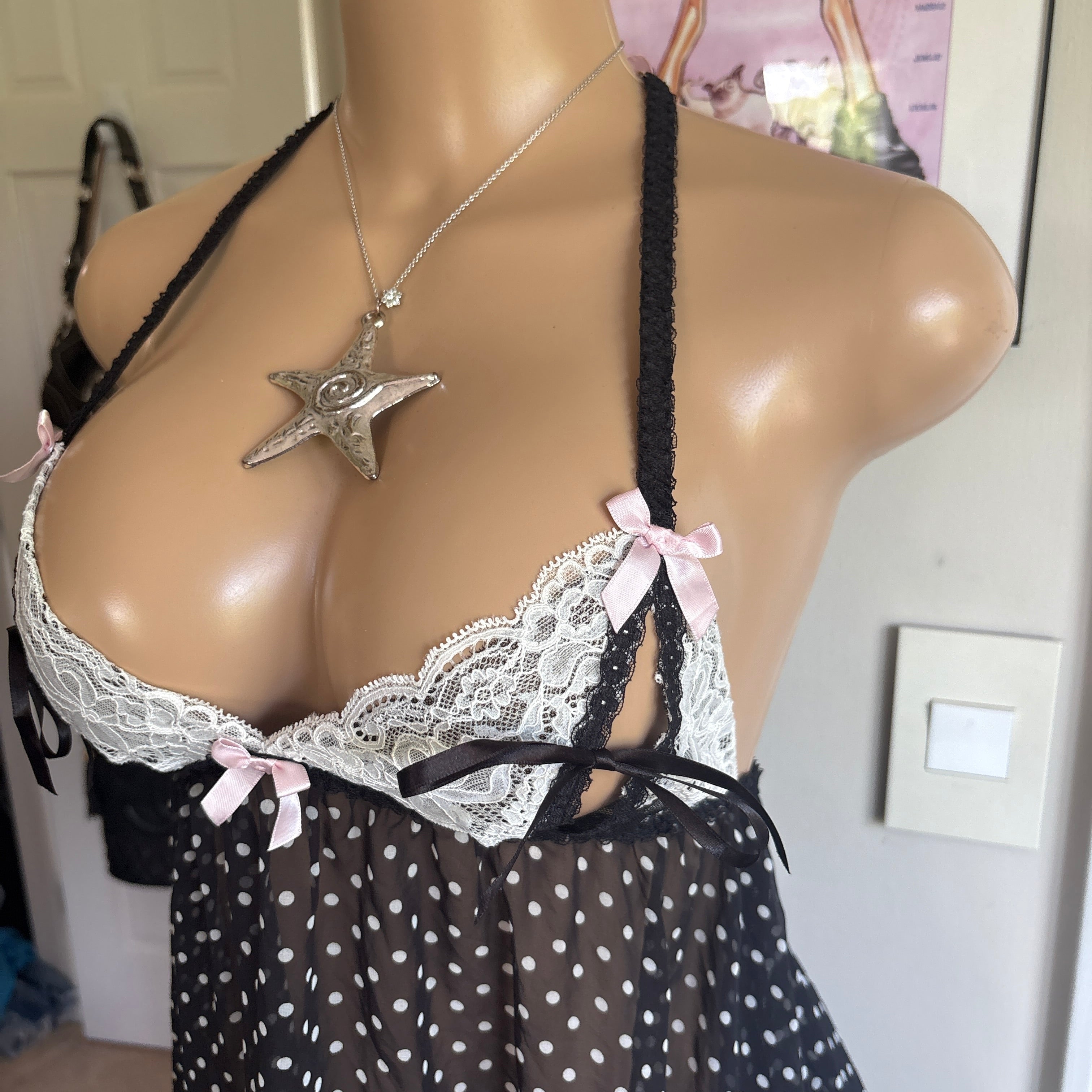 00s Victoria's Secret polka dot babydoll cami (size M)