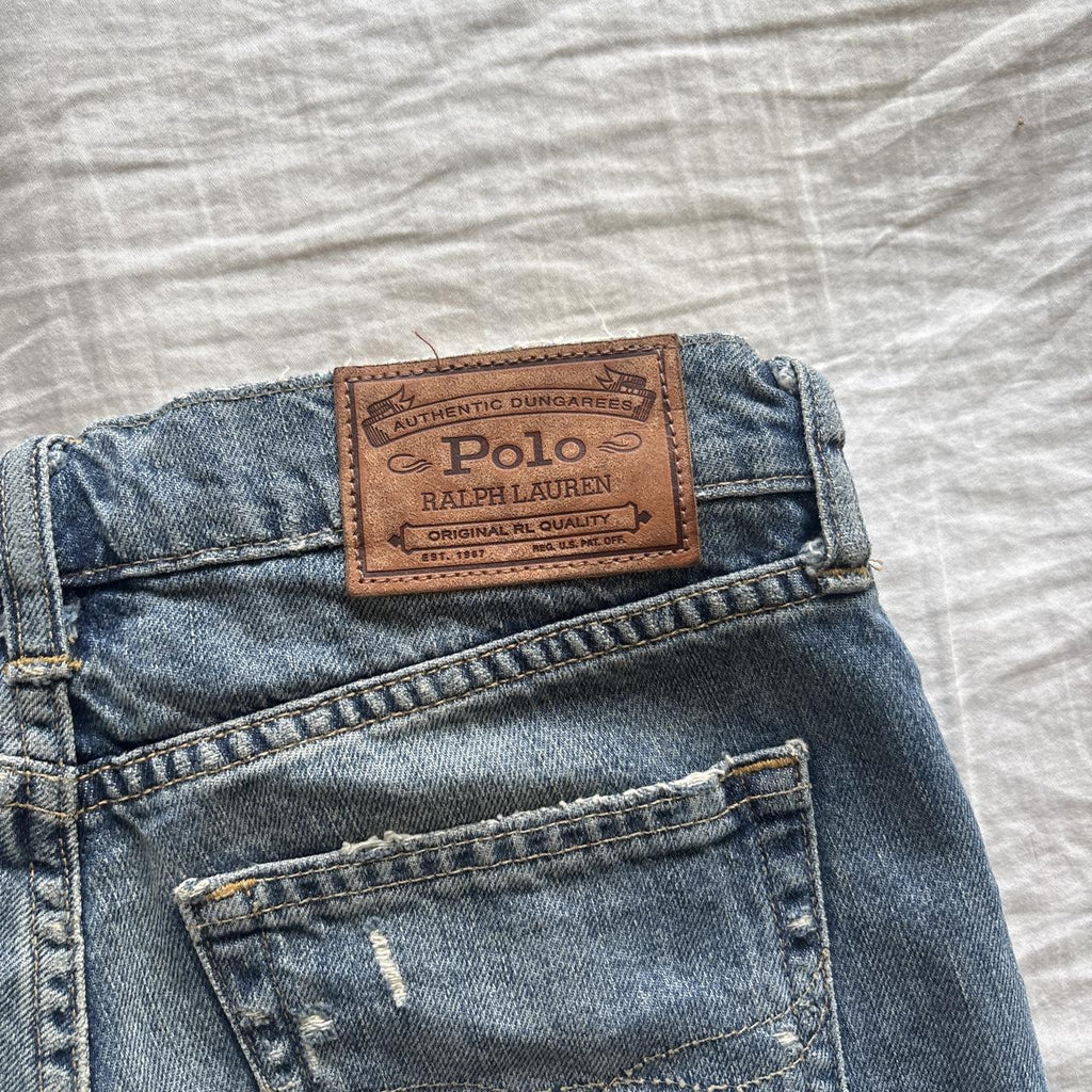 Y2K 2000s Polo Ralph Lauren Distressed Denim Cutoff Shorts