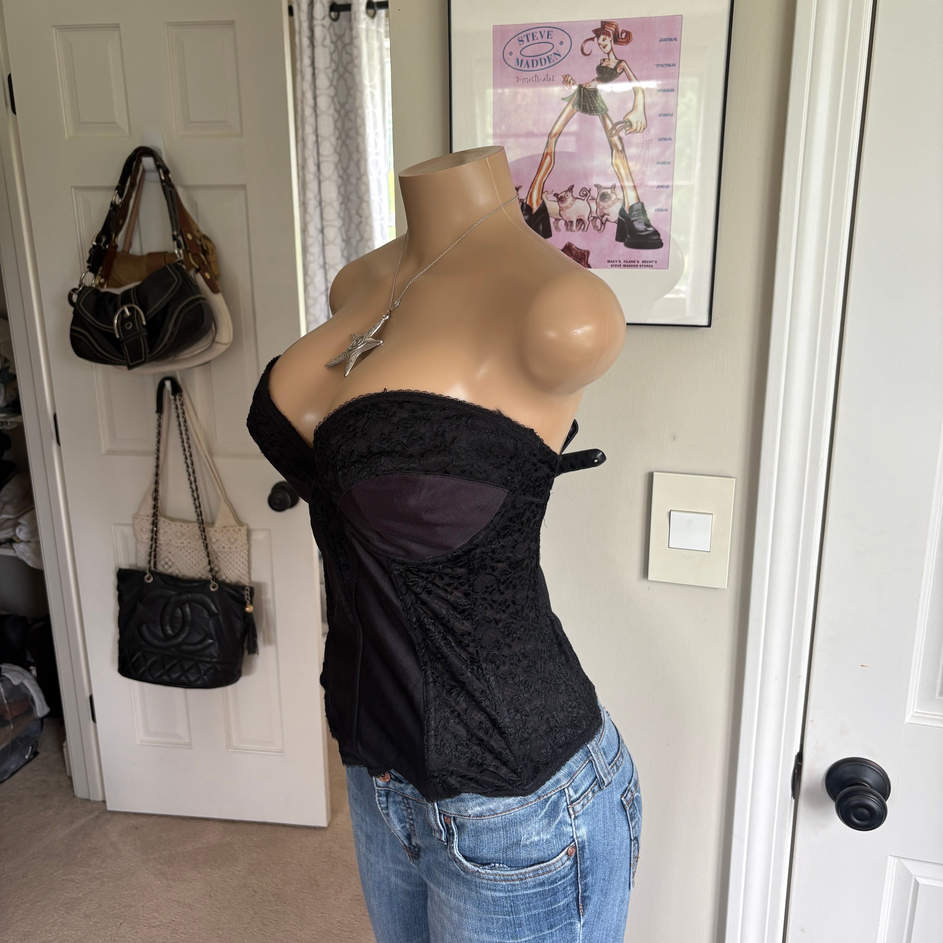 00s black bustier corset top (size 38DD)