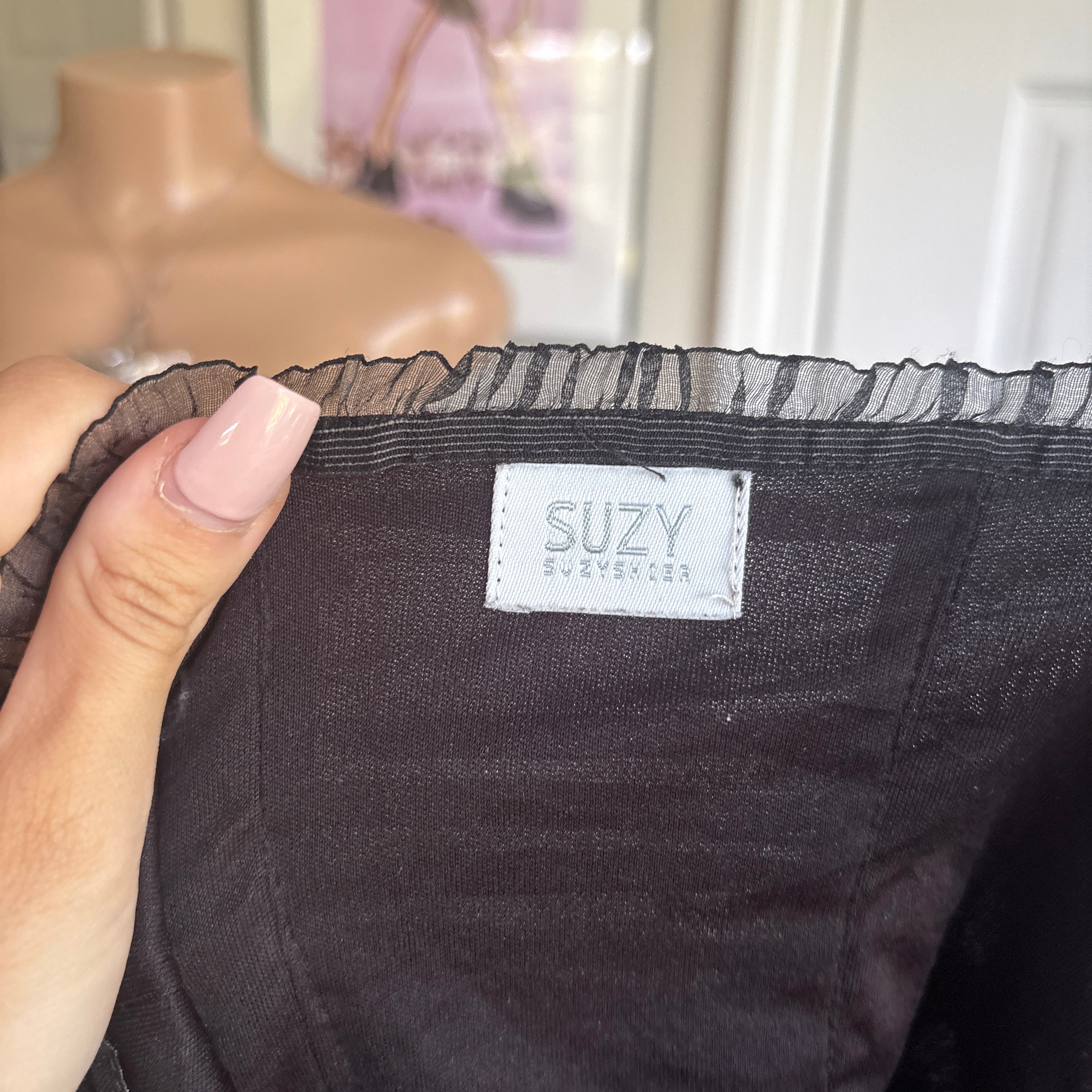00s black sequin corset cami (size S)