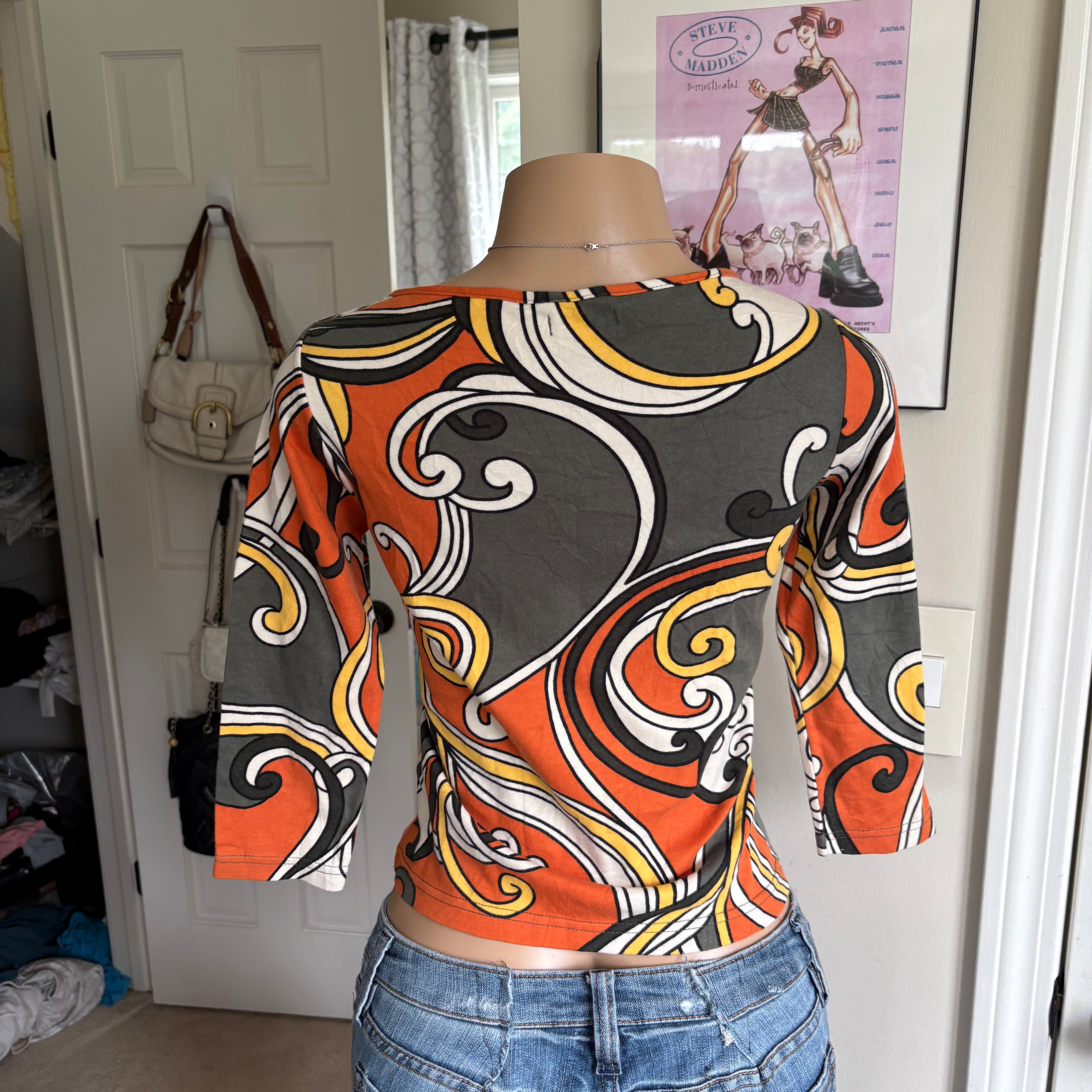 00s avant garde abstract colorful long sleeve (size S)